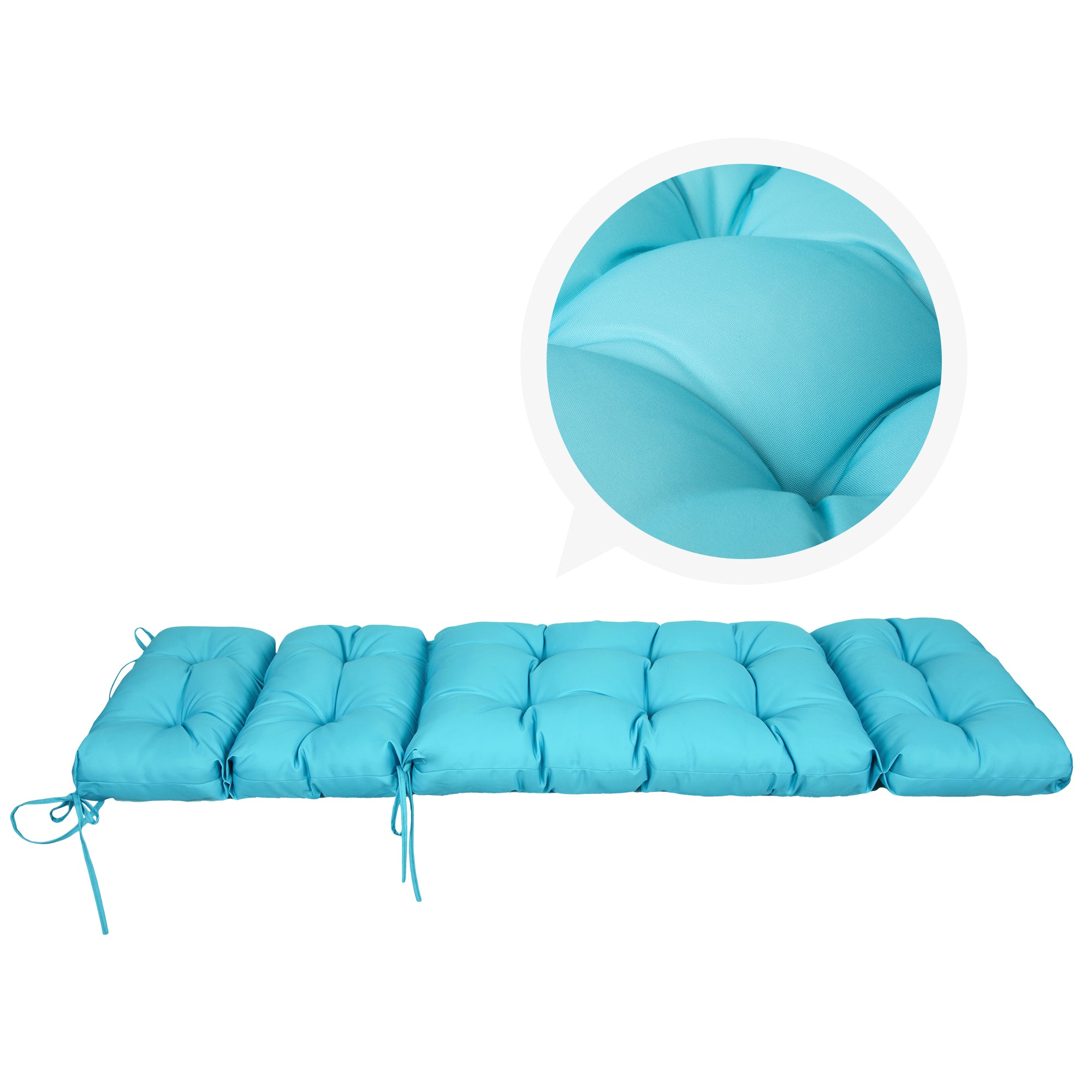 Outdoor Chaise Lounge Cushion 72x22x4 inches, Floral Tufted Thick Replacement Cushion with Ties, All Weather Wicker Patio Furniture Cushion