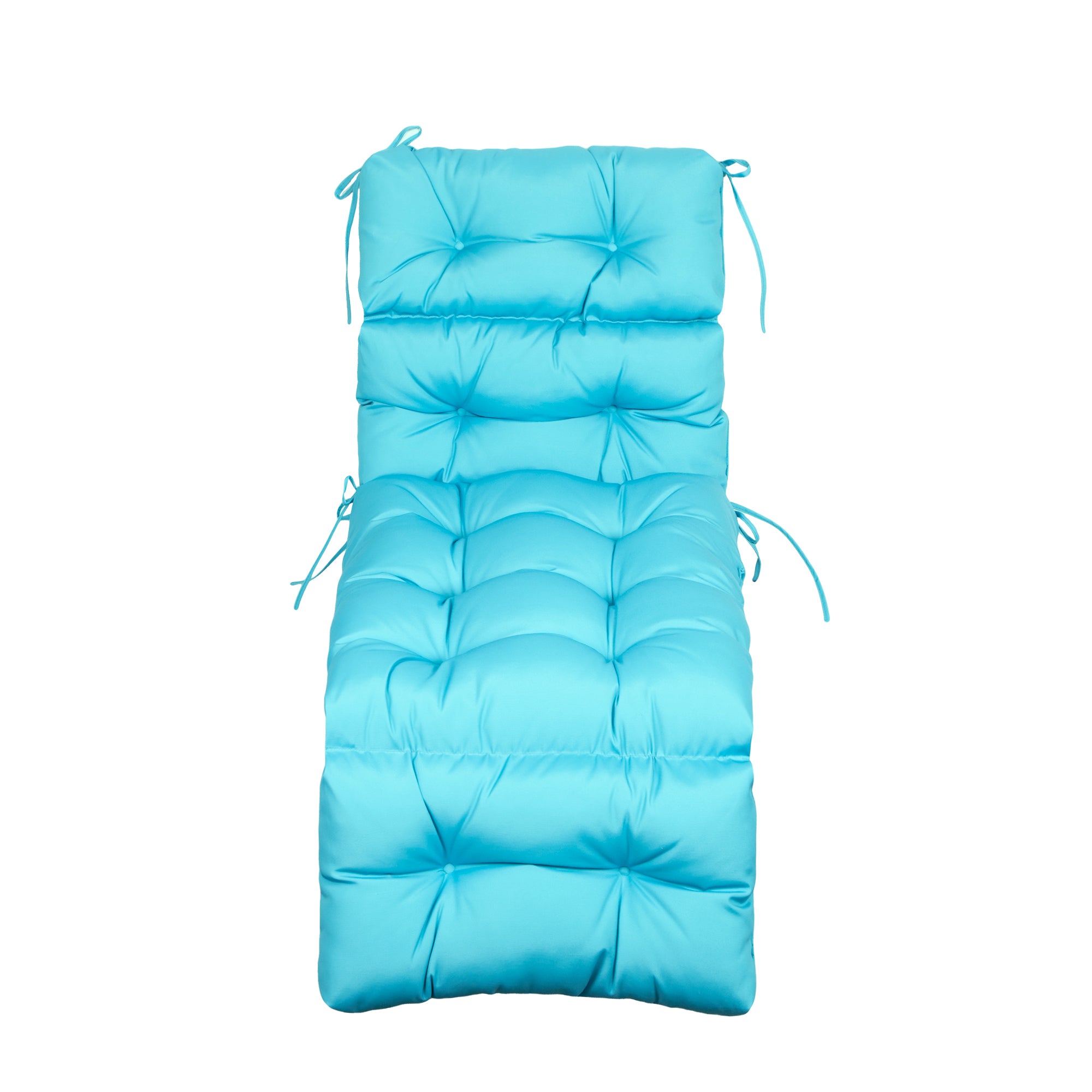 Outdoor Chaise Lounge Cushion 72x22x4 inches, Floral Tufted Thick Replacement Cushion with Ties, All Weather Wicker Patio Furniture Cushion