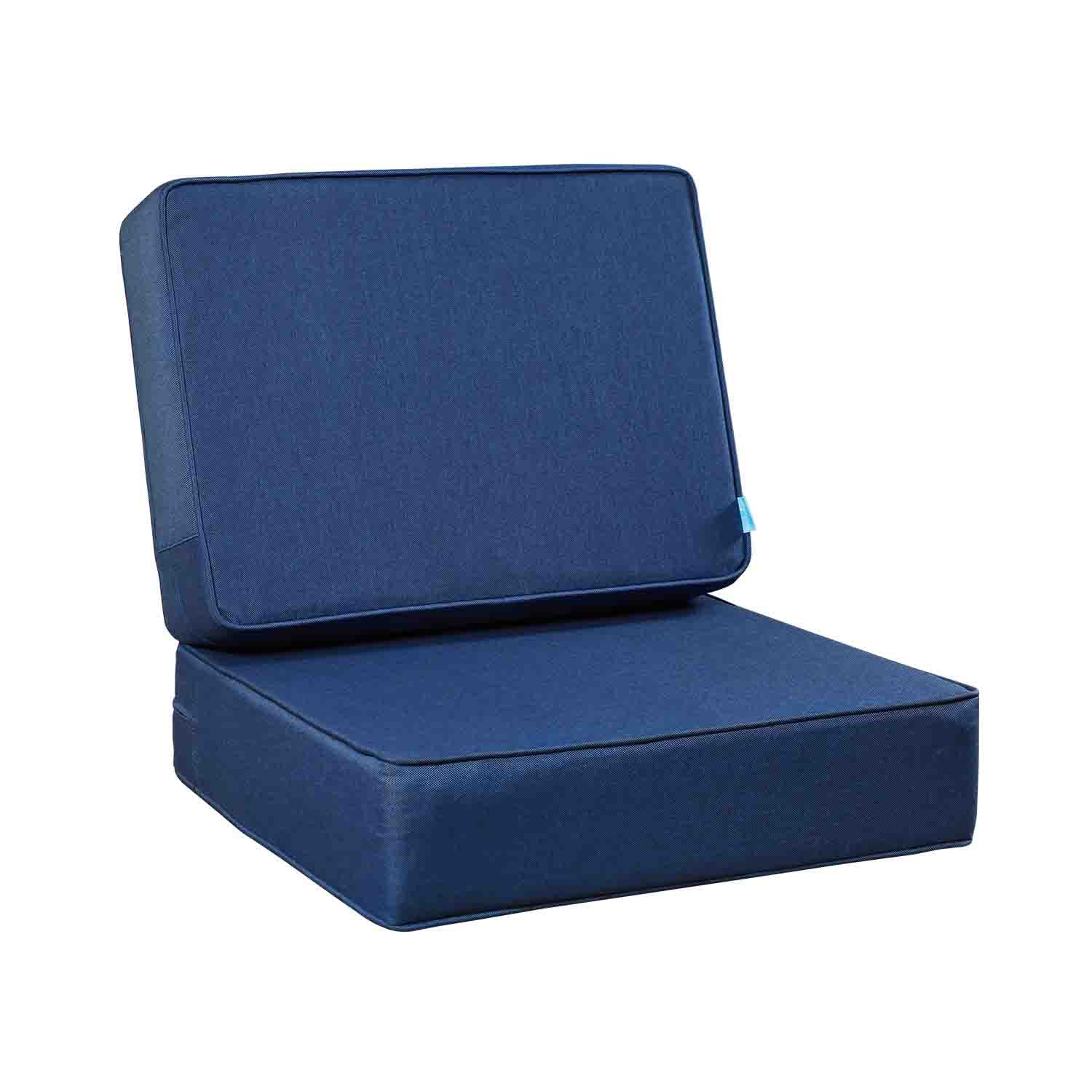 Outdoor Patio Furniture Cushion Set, 6" Thick Deep Seat & Back Cushions with Removable Covers, Fade-Resistant UV Resistant Cushions, 24" x 24"