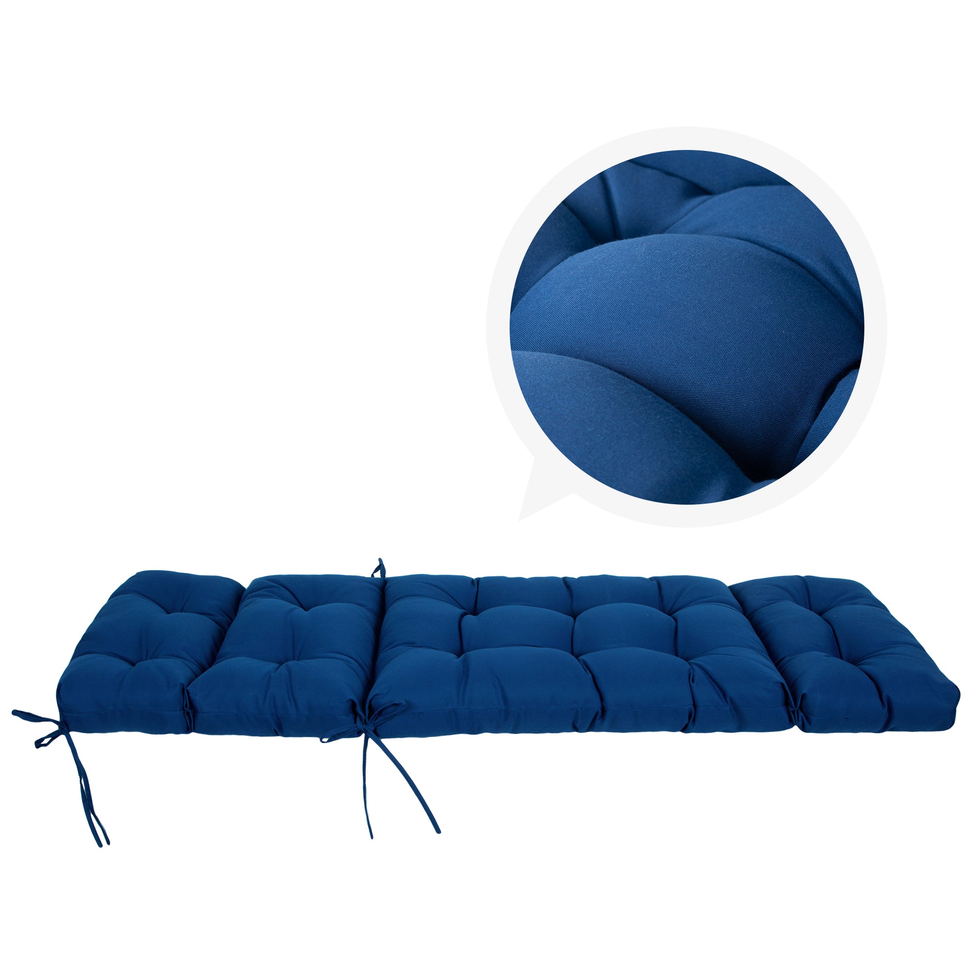 Outdoor Chaise Lounge Cushion 72x22x4 inches, Floral Tufted Thick Replacement Cushion with Ties, All Weather Wicker Patio Furniture Cushion