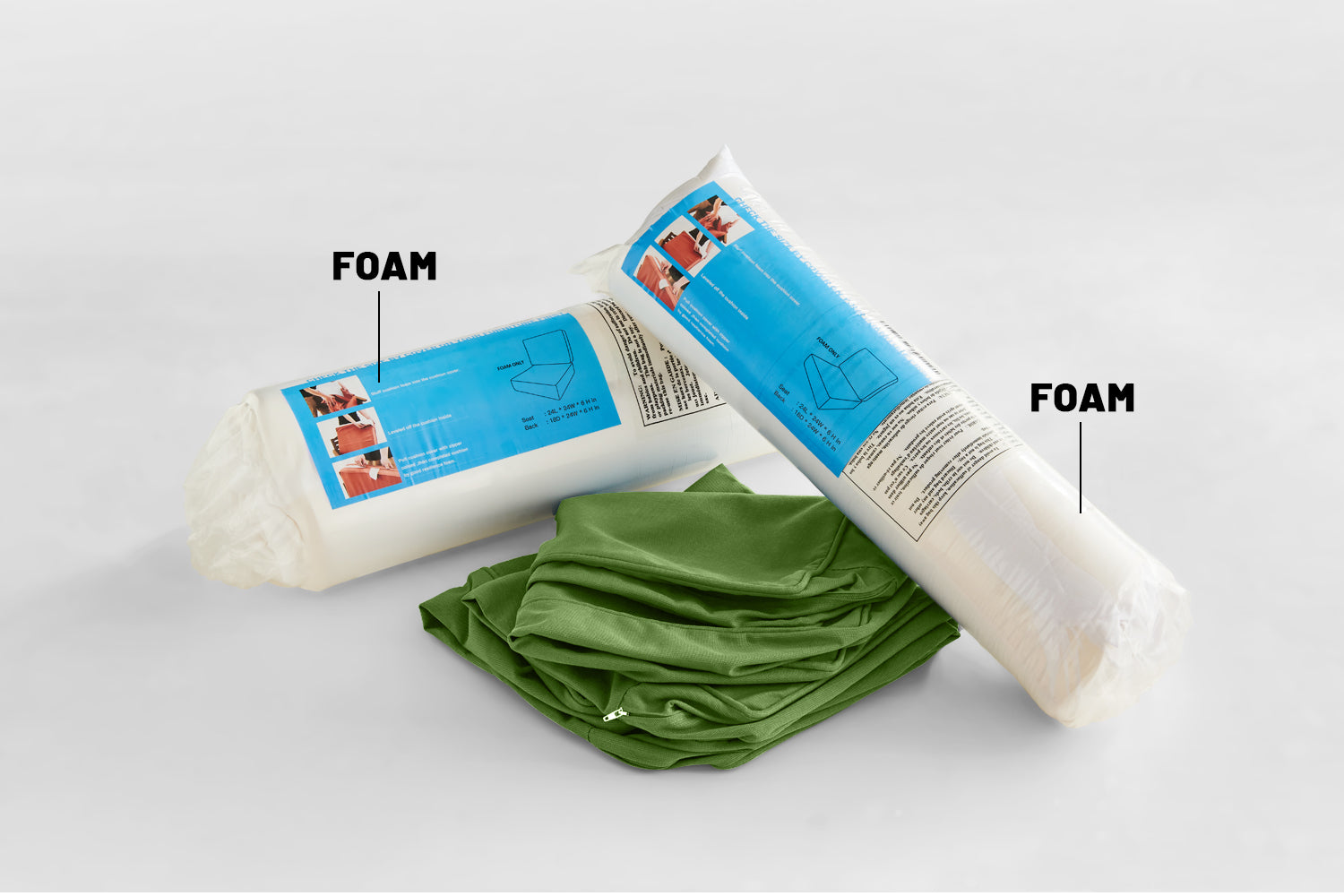 Outdoor Patio Furniture Cushion Set, 6" Thick Deep Seat & Back Cushions with Removable Covers, Fade-Resistant UV Resistant Cushions, 24" x 24"