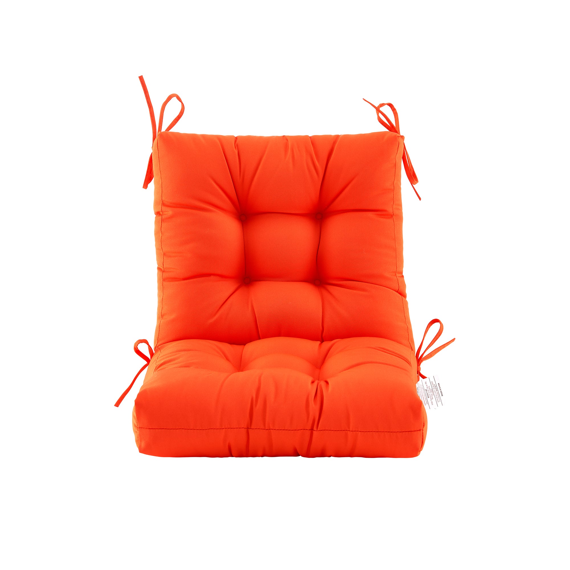 Outdoor Chair Cushion, 4" Thick Tufted Low Back Patio Cushion with Ties, Fade-Resistant Seat Pad for Wicker & Lawn Furniture, 40" x 20" x 4"