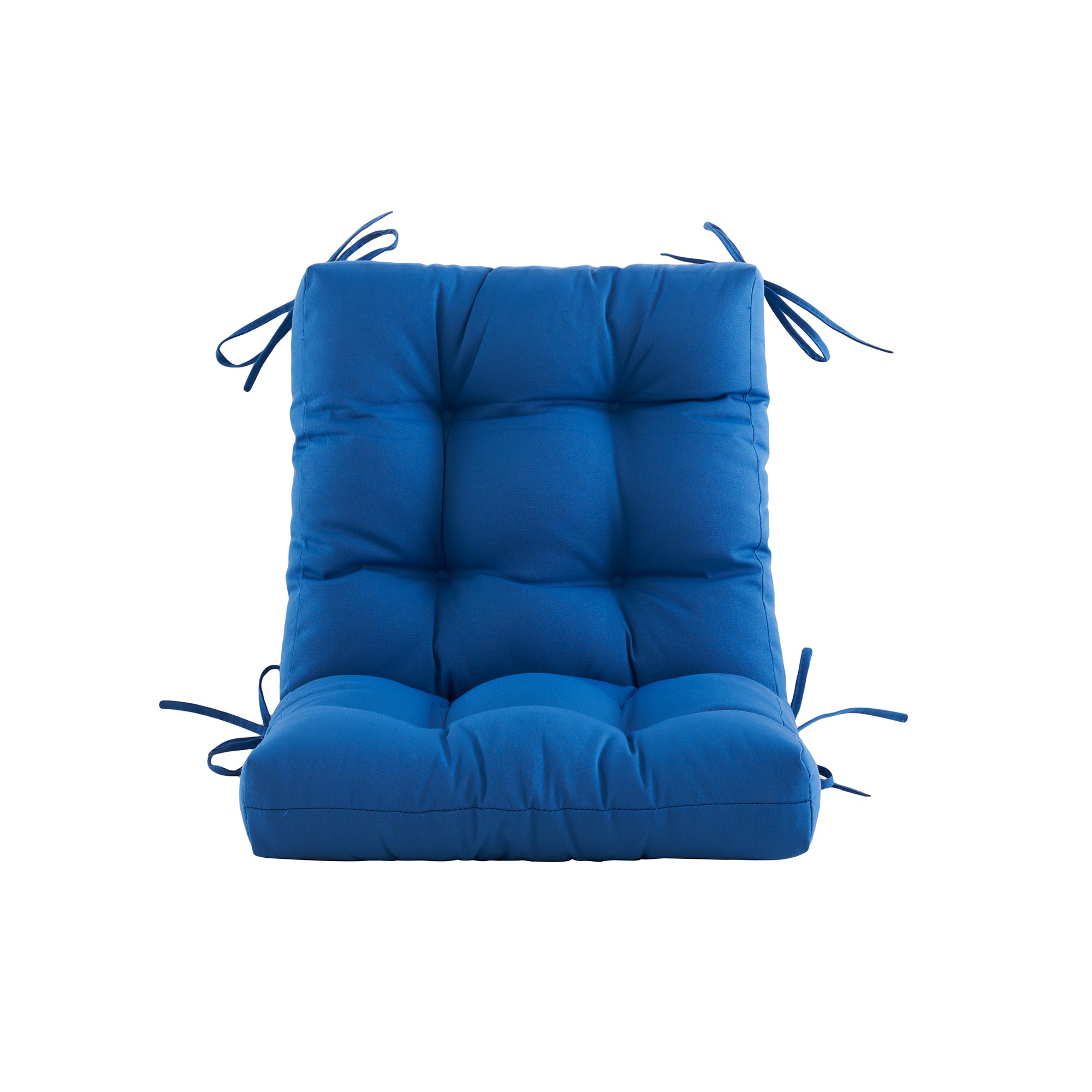 Outdoor Chair Cushion, 4" Thick Tufted Low Back Patio Cushion with Ties, Fade-Resistant Seat Pad for Wicker & Lawn Furniture, 40" x 20" x 4"