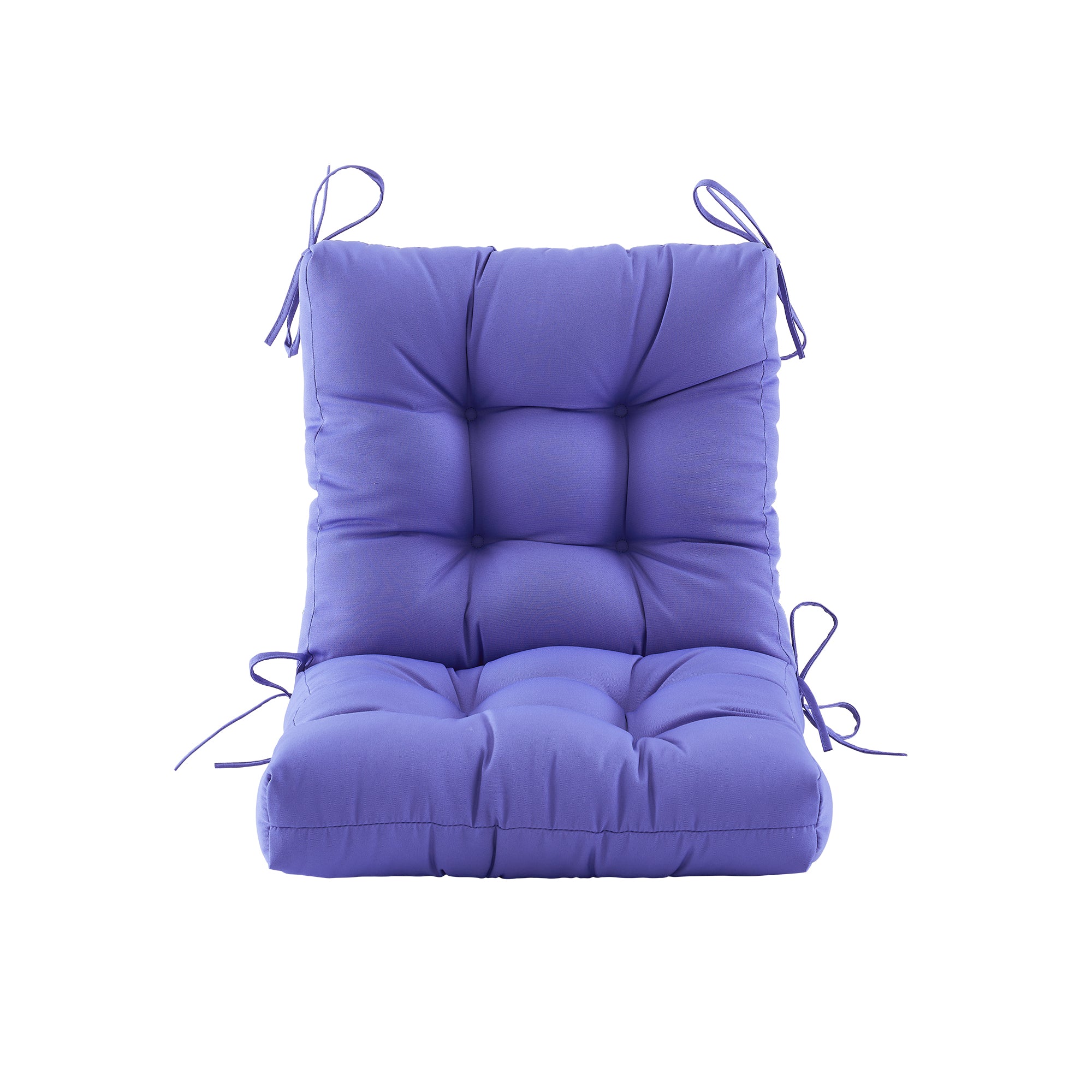 Outdoor Chair Cushion, 4" Thick Tufted Low Back Patio Cushion with Ties, Fade-Resistant Seat Pad for Wicker & Lawn Furniture, 40" x 20" x 4"