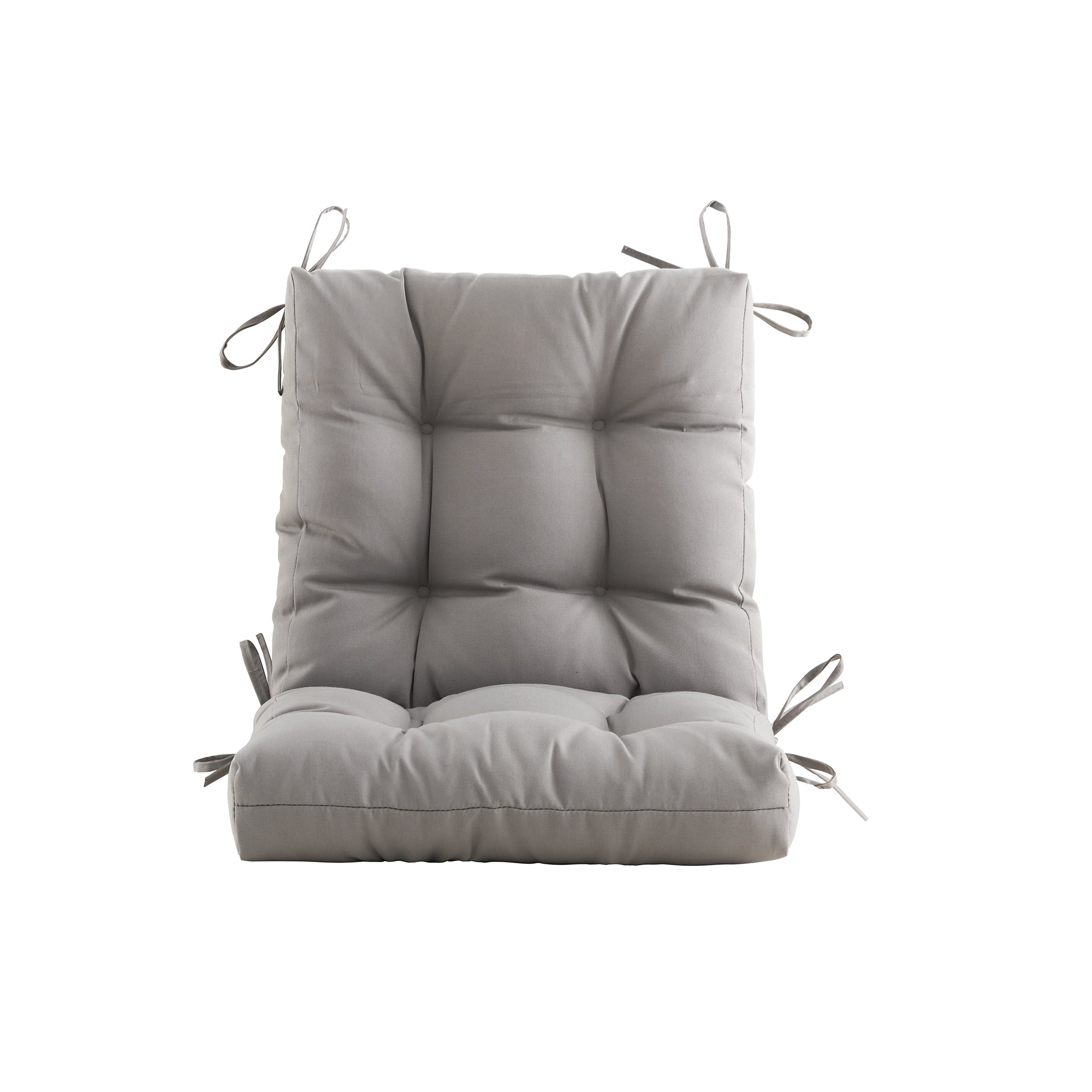 Outdoor Chair Cushion, 4" Thick Tufted Low Back Patio Cushion with Ties, Fade-Resistant Seat Pad for Wicker & Lawn Furniture, 40" x 20" x 4"