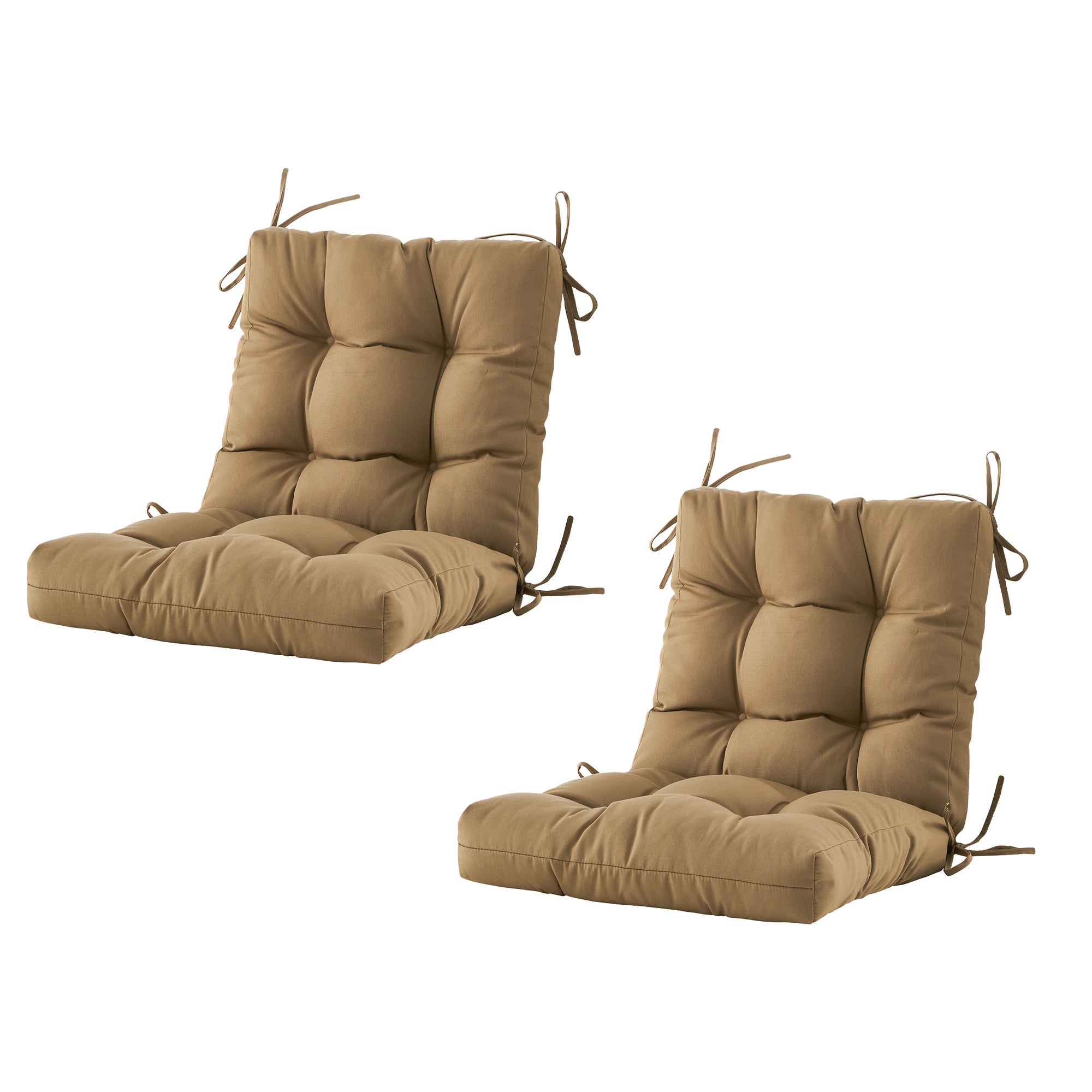 Outdoor Chair Cushion, 4" Thick Tufted Low Back Patio Cushion with Ties, Fade-Resistant Seat Pad for Wicker & Lawn Furniture, 40" x 20" x 4"