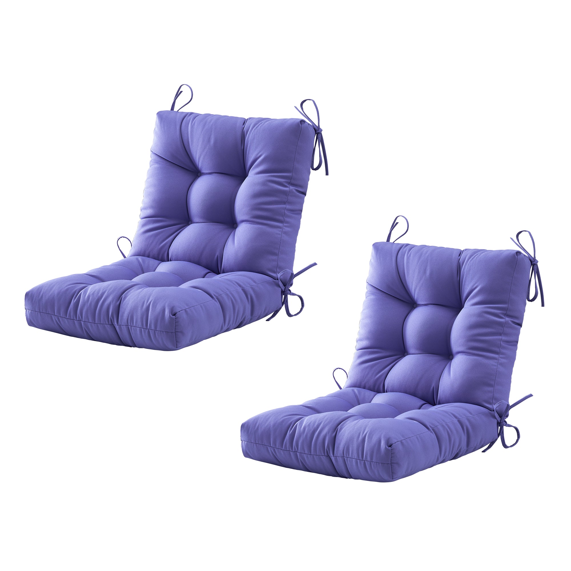 Outdoor Chair Cushion, 4" Thick Tufted Low Back Patio Cushion with Ties, Fade-Resistant Seat Pad for Wicker & Lawn Furniture, 40" x 20" x 4"