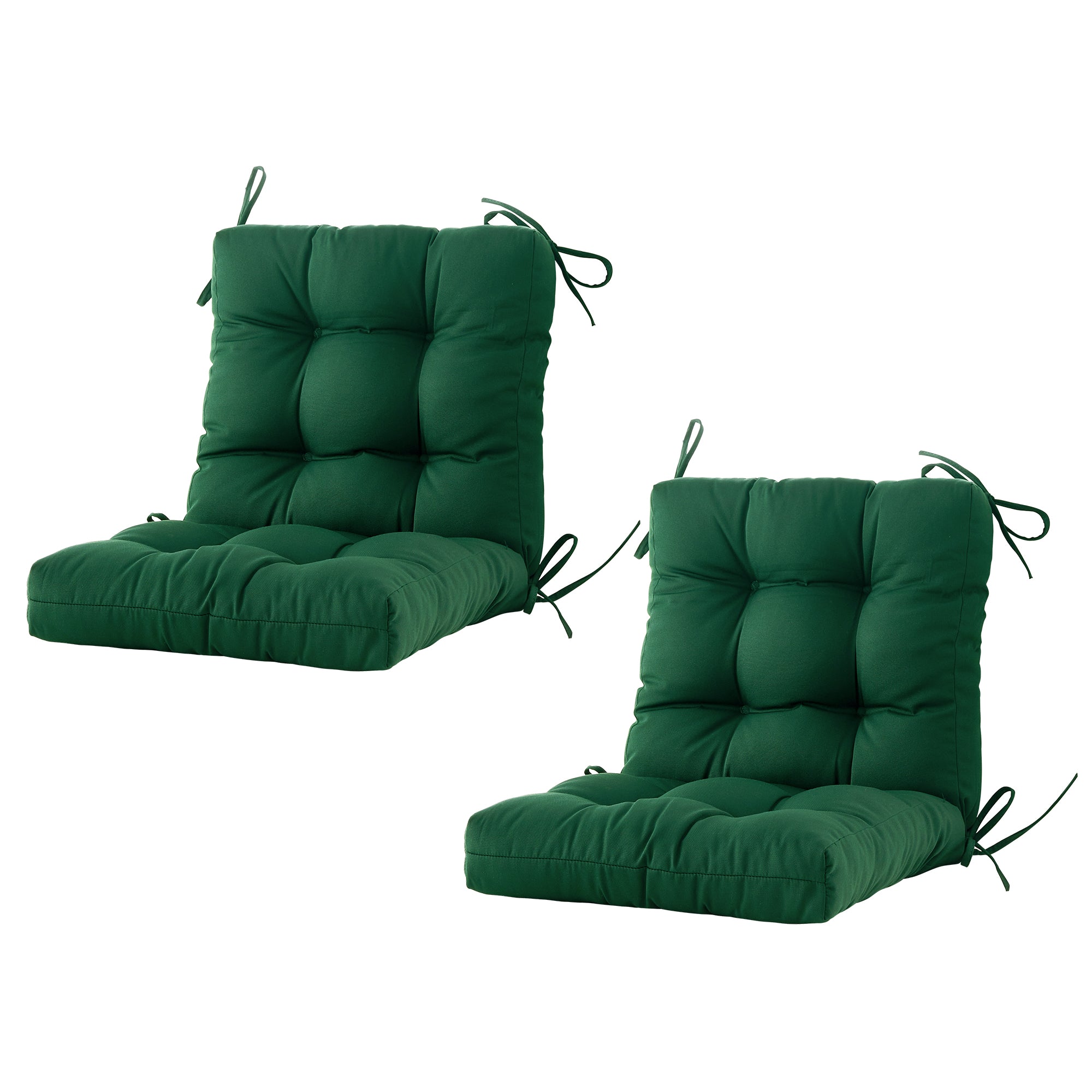 Outdoor Chair Cushion, 4" Thick Tufted Low Back Patio Cushion with Ties, Fade-Resistant Seat Pad for Wicker & Lawn Furniture, 40" x 20" x 4"