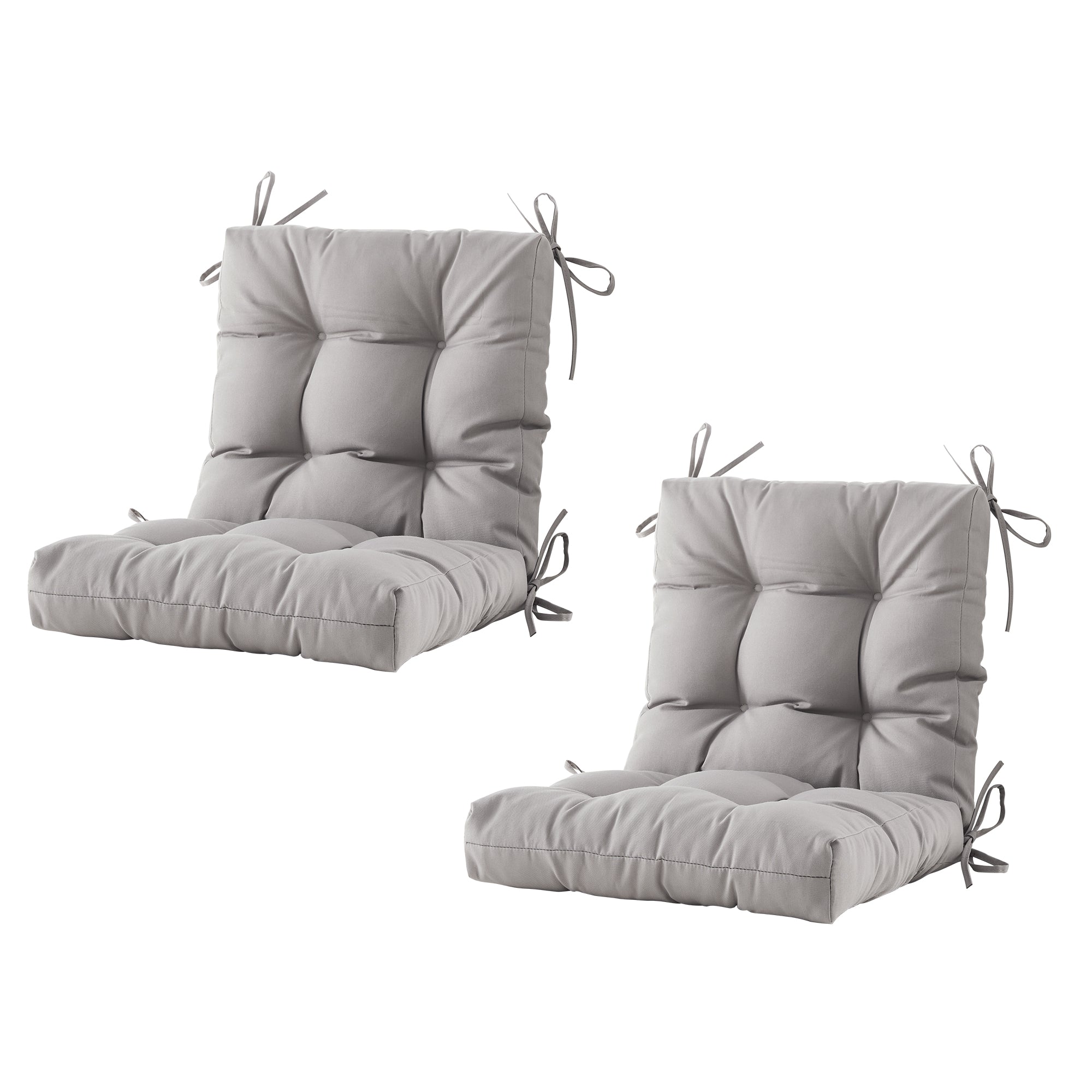 Outdoor Chair Cushion, 4" Thick Tufted Low Back Patio Cushion with Ties, Fade-Resistant Seat Pad for Wicker & Lawn Furniture, 40" x 20" x 4"