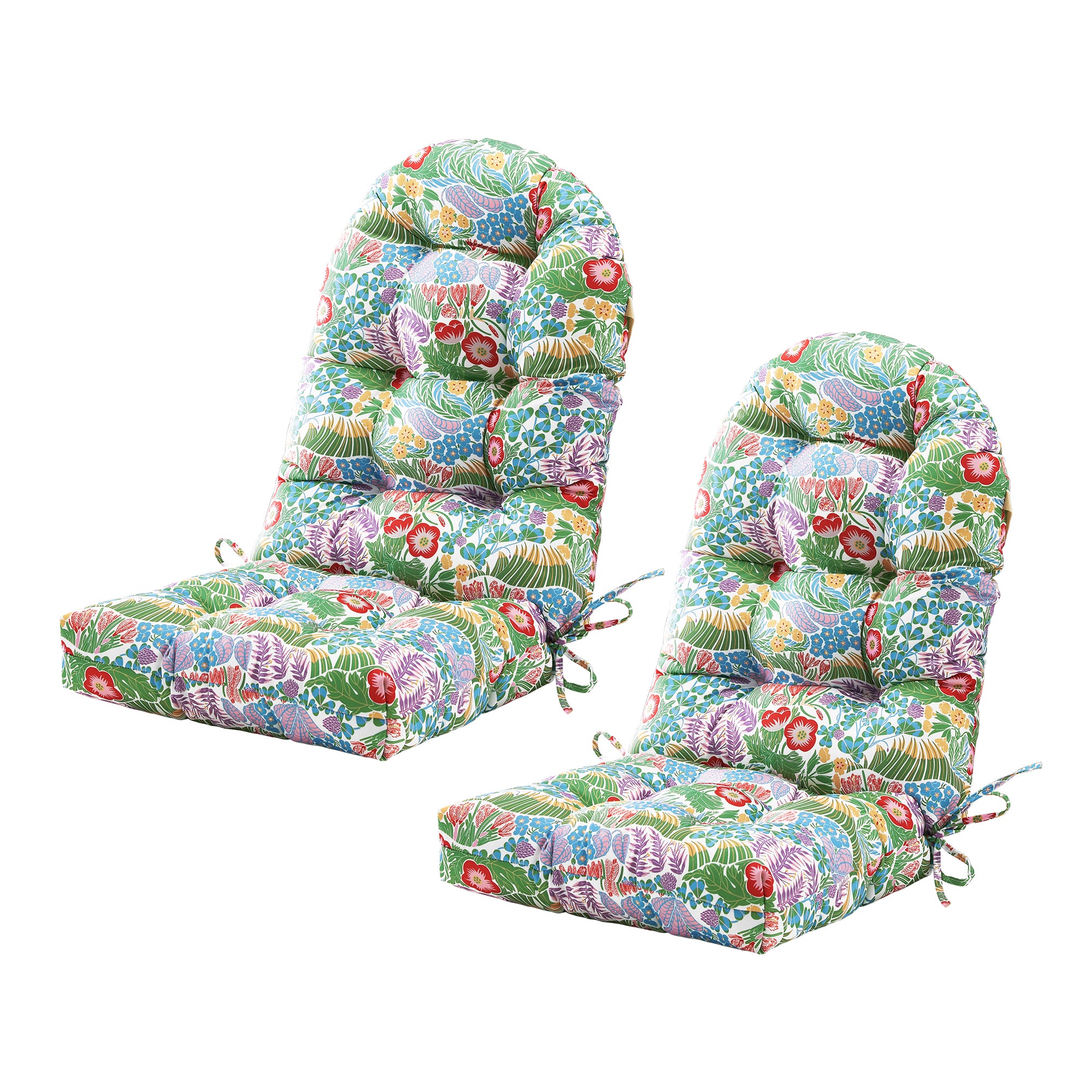 Outdoor High Back Chair Cushion, Thick Tufted Seat Pad with UV & Water-Resistant Fabric, 48" x 21" x 4"