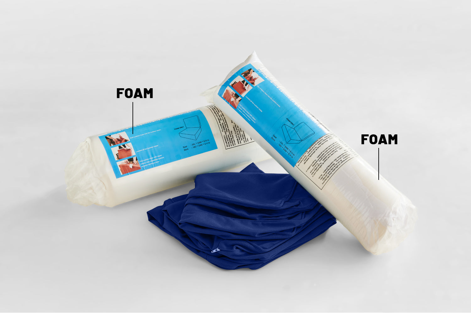 Outdoor Patio Furniture Cushion Set, 6" Thick Deep Seat & Back Cushions with Removable Covers, Fade-Resistant UV Resistant Cushions, 24" x 24"