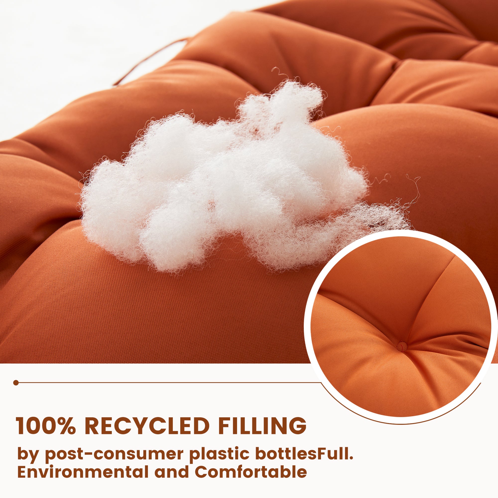Outdoor High Back Chair Cushion, Thick Tufted Seat Pad with UV & Water-Resistant Fabric, 48" x 21" x 4"