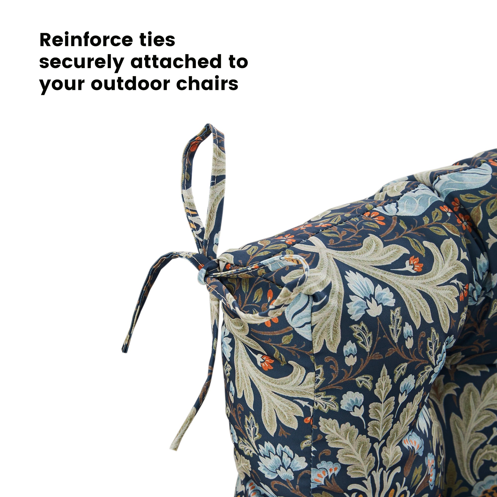 Outdoor Chaise Lounge Cushion 72x22x4 inches, Floral Tufted Thick Replacement Cushion with Ties, All Weather Wicker Patio Furniture Cushion