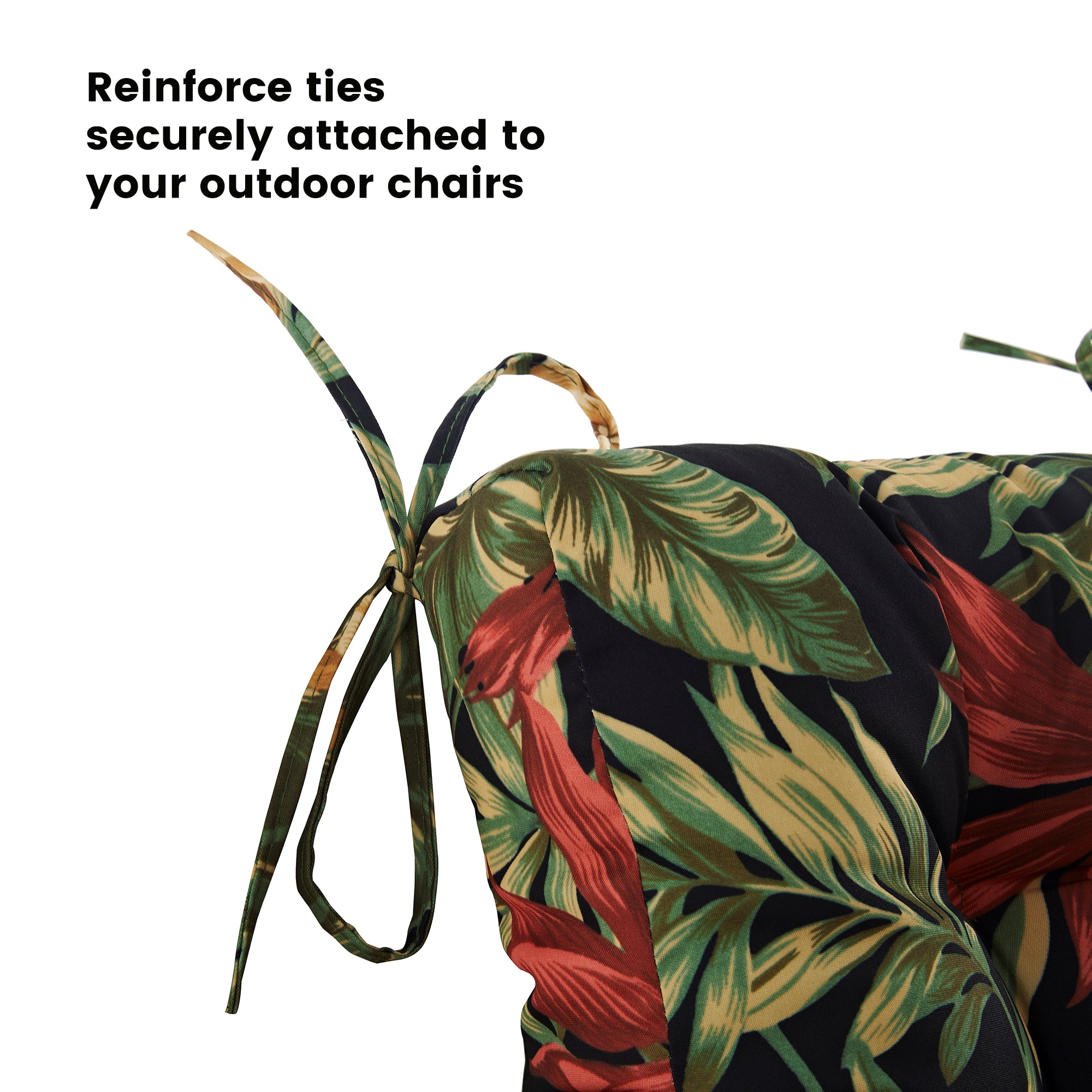 Outdoor Chaise Lounge Cushion 72x22x4 inches, Floral Tufted Thick Replacement Cushion with Ties, All Weather Wicker Patio Furniture Cushion