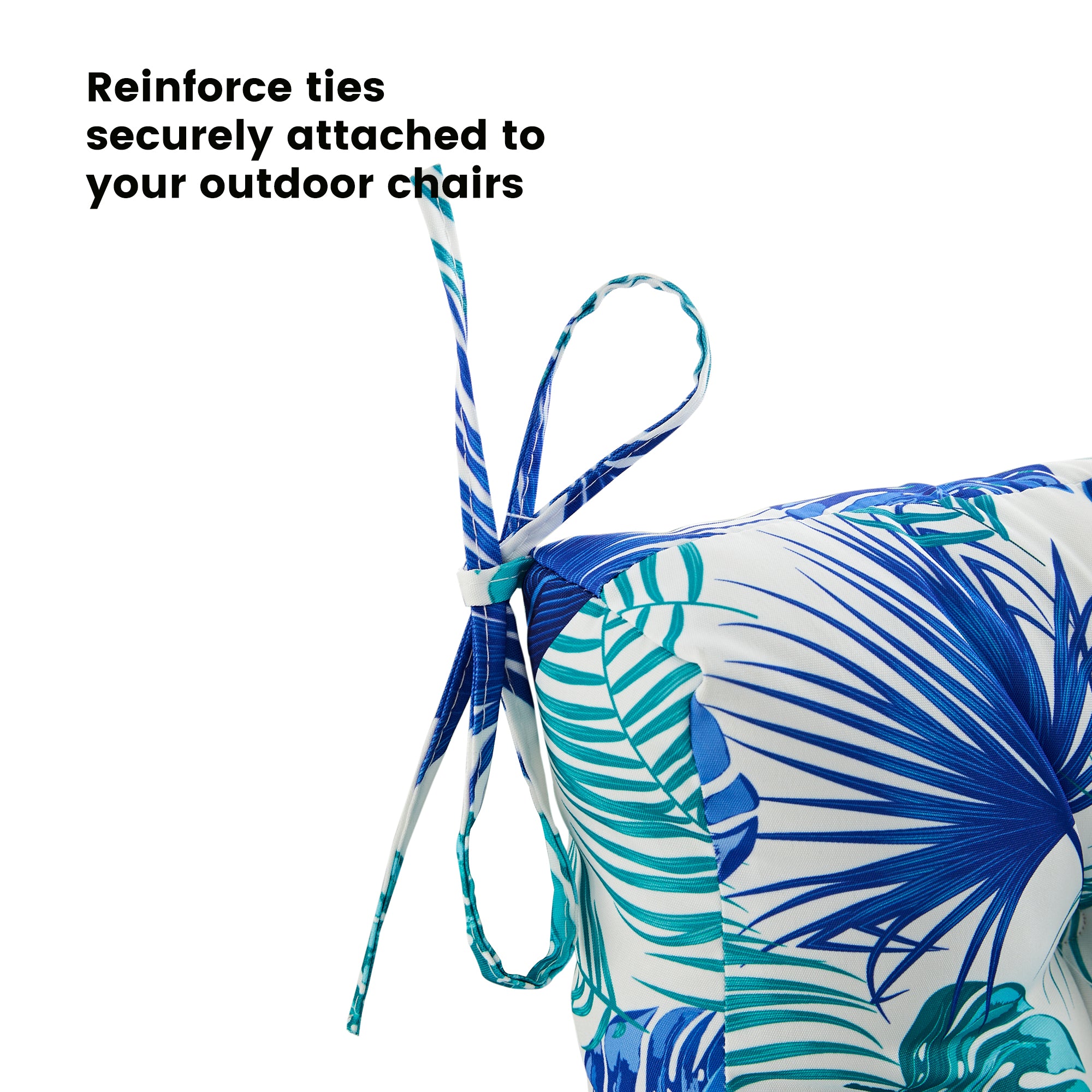 Outdoor Chaise Lounge Cushion 72x22x4 inches, Floral Tufted Thick Replacement Cushion with Ties, All Weather Wicker Patio Furniture Cushion