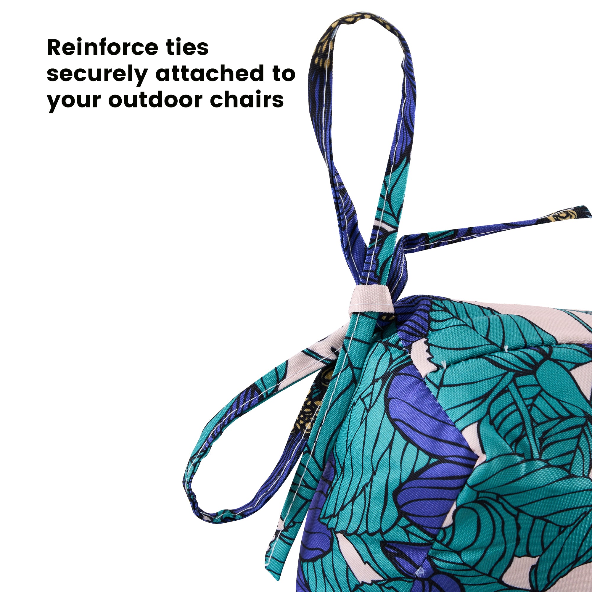 Outdoor Chaise Lounge Cushion 72x22x4 inches, Floral Tufted Thick Replacement Cushion with Ties, All Weather Wicker Patio Furniture Cushion