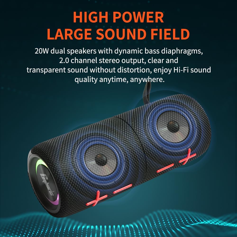 2 in 1 Magnetic Dual Splittable Bluetooth Speaker, IPX6 Waterproof Split Portable Wireless Speaker with 20W Loud Stereo Sound, Bluetooth V5.3, 24H Playtime, Multiple pairing for Home,Outdoor or Travel