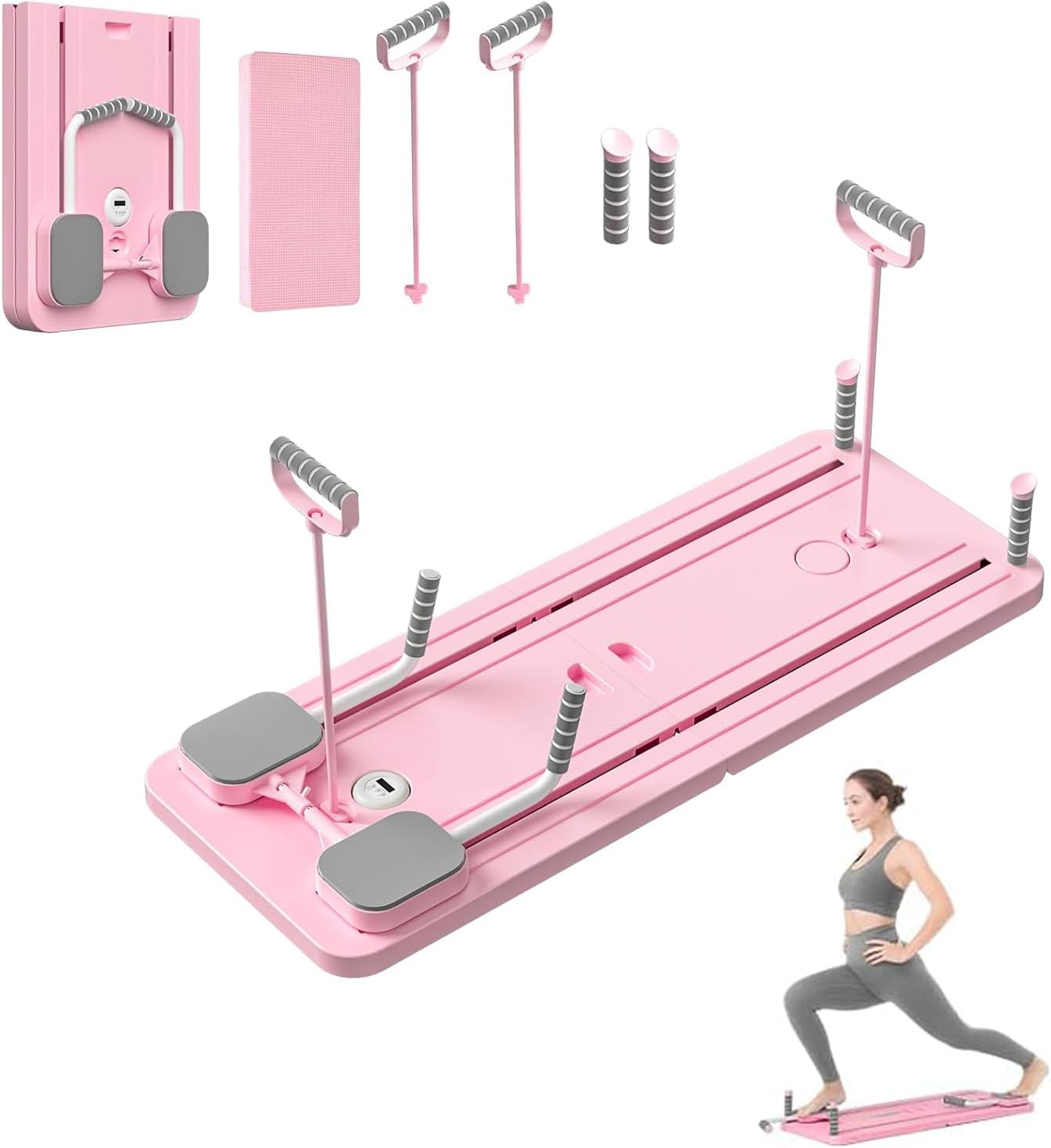 STAYOUNG Multifunctional Pilates Abdominal Board - Exercise Fitness Board, Foldable Home Gym Exercise Fitness Equipment for Strength Training Core Workout, Suitable for Fitness, Weight Loss (Pink)