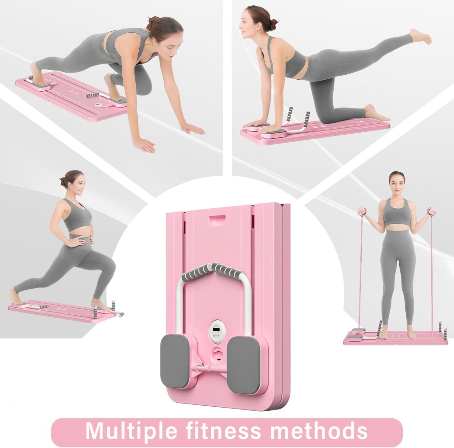 STAYOUNG Multifunctional Pilates Abdominal Board - Exercise Fitness Board, Foldable Home Gym Exercise Fitness Equipment for Strength Training Core Workout, Suitable for Fitness, Weight Loss (Pink)