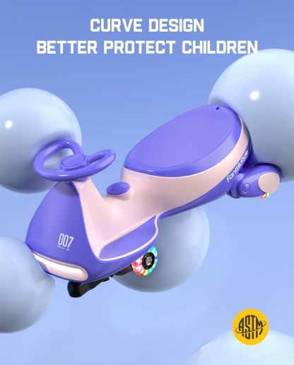 ⏰ LAST DAY 80% OFF 💥 N7 Classic Electric Wiggle Car with Pedal, Rechargeable Battery, Ride on Toys, Swing Car, 2 Speeds, Anti-Rollover, Flashing Light Wheels, Bluetooth, for Ages 3 and Up, 150 Lbs, Pink
