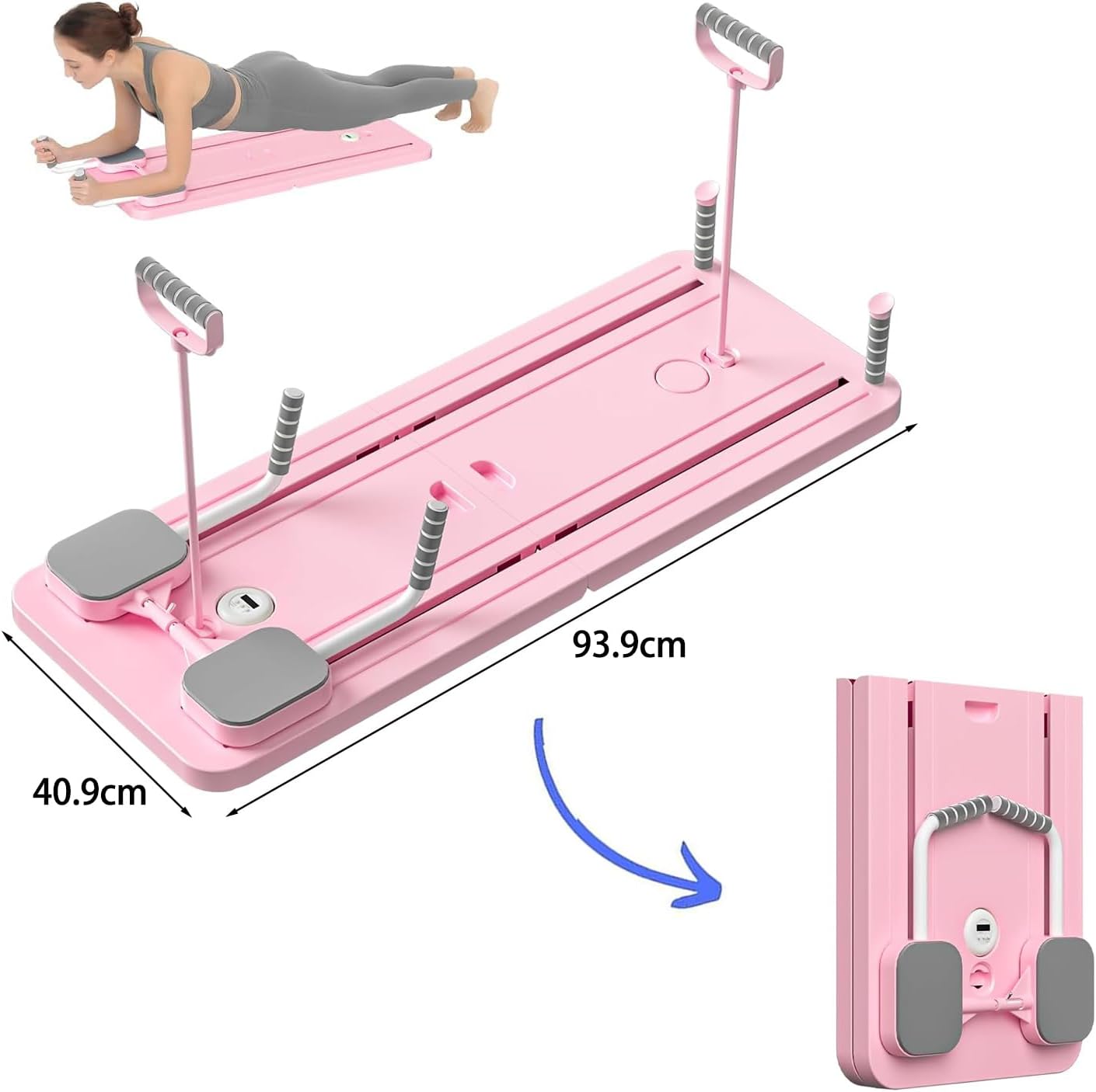 STAYOUNG Multifunctional Pilates Abdominal Board - Exercise Fitness Board, Foldable Home Gym Exercise Fitness Equipment for Strength Training Core Workout, Suitable for Fitness, Weight Loss (Pink)