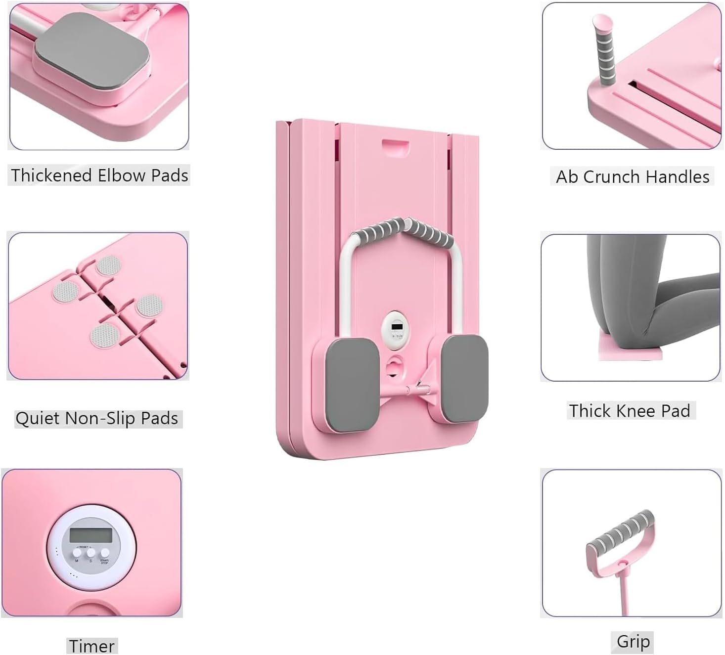 STAYOUNG Multifunctional Pilates Abdominal Board - Exercise Fitness Board, Foldable Home Gym Exercise Fitness Equipment for Strength Training Core Workout, Suitable for Fitness, Weight Loss (Pink)