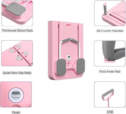 STAYOUNG Multifunctional Pilates Abdominal Board - Exercise Fitness Board, Foldable Home Gym Exercise Fitness Equipment for Strength Training Core Workout, Suitable for Fitness, Weight Loss (Pink)