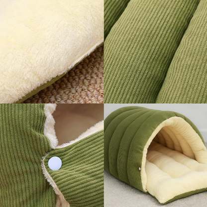 Cozy Monster Cat Bed, Niopets Cave Style Pet Bed Non-Slip Removable Washable, Fleece Soft Cat Sleeping Bag Tent with Removable Cushion Indoor (Purple, Large)