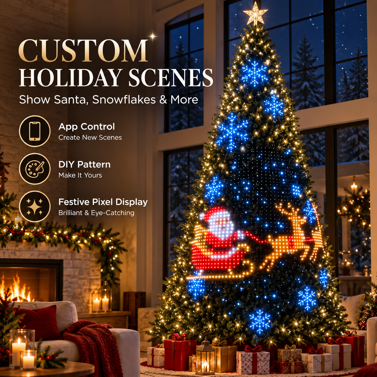 ✨ Smart RGB LED Christmas Tree with App & Music Sync Control 🎄