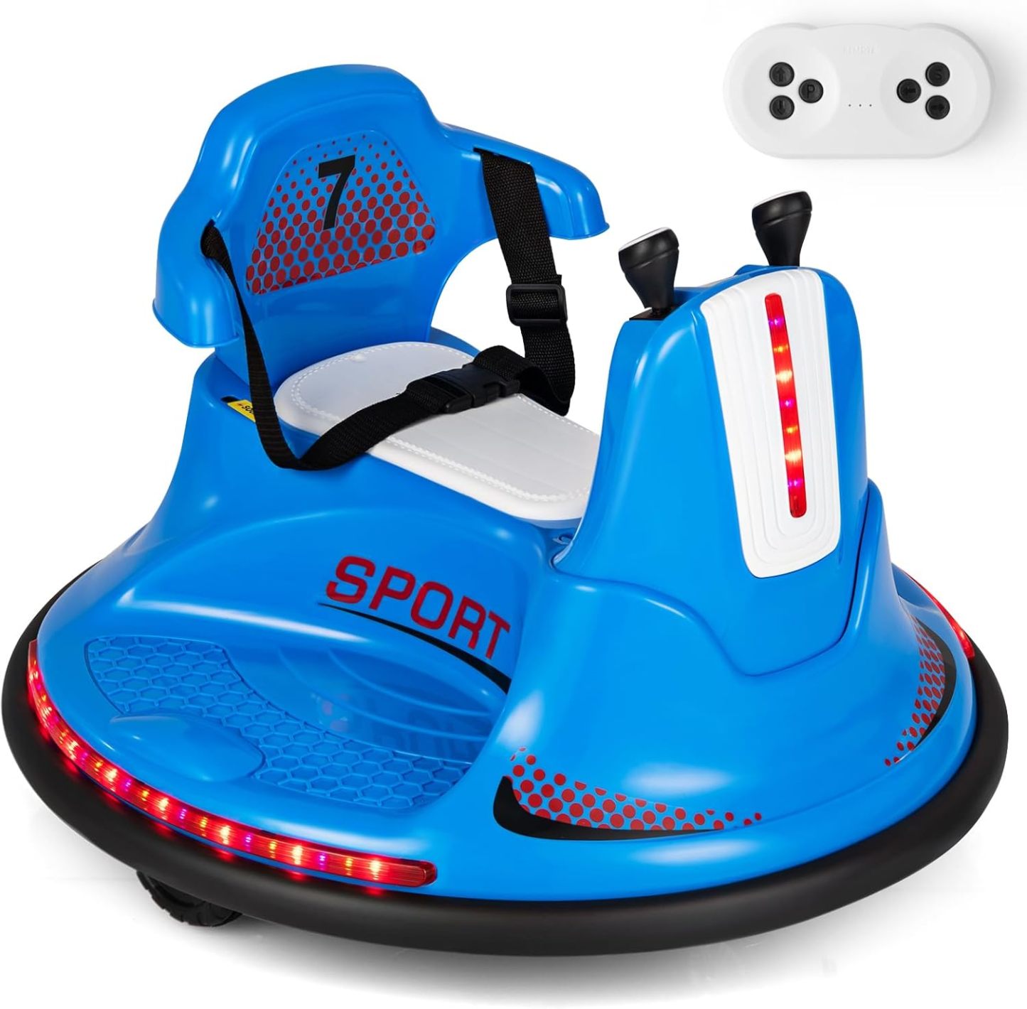 12V Kids Electric Bumper Car with Remote Control, 360° Spin, LED Lights & Music