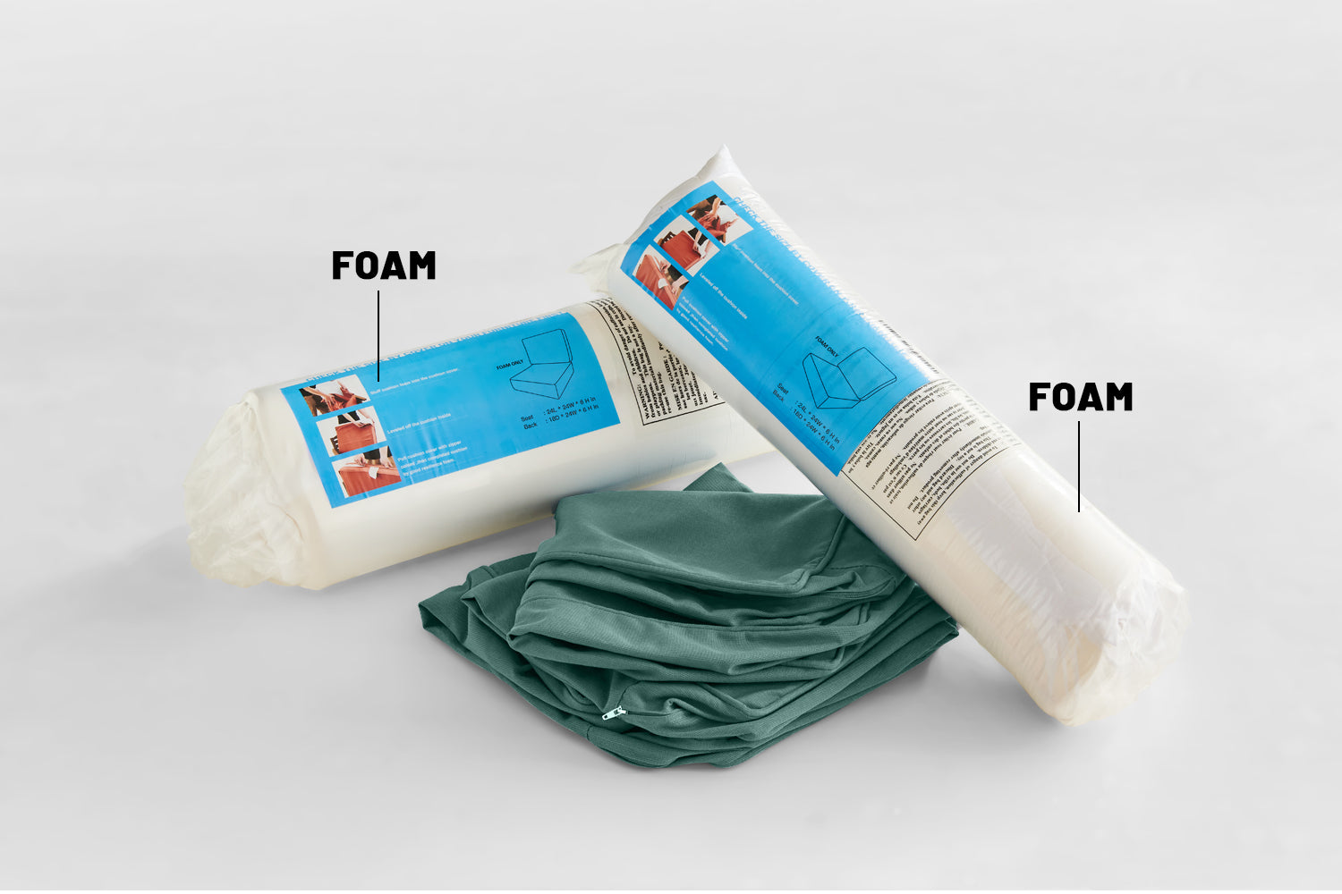 Outdoor Patio Furniture Cushion Set, 6" Thick Deep Seat & Back Cushions with Removable Covers, Fade-Resistant UV Resistant Cushions, 24" x 24"