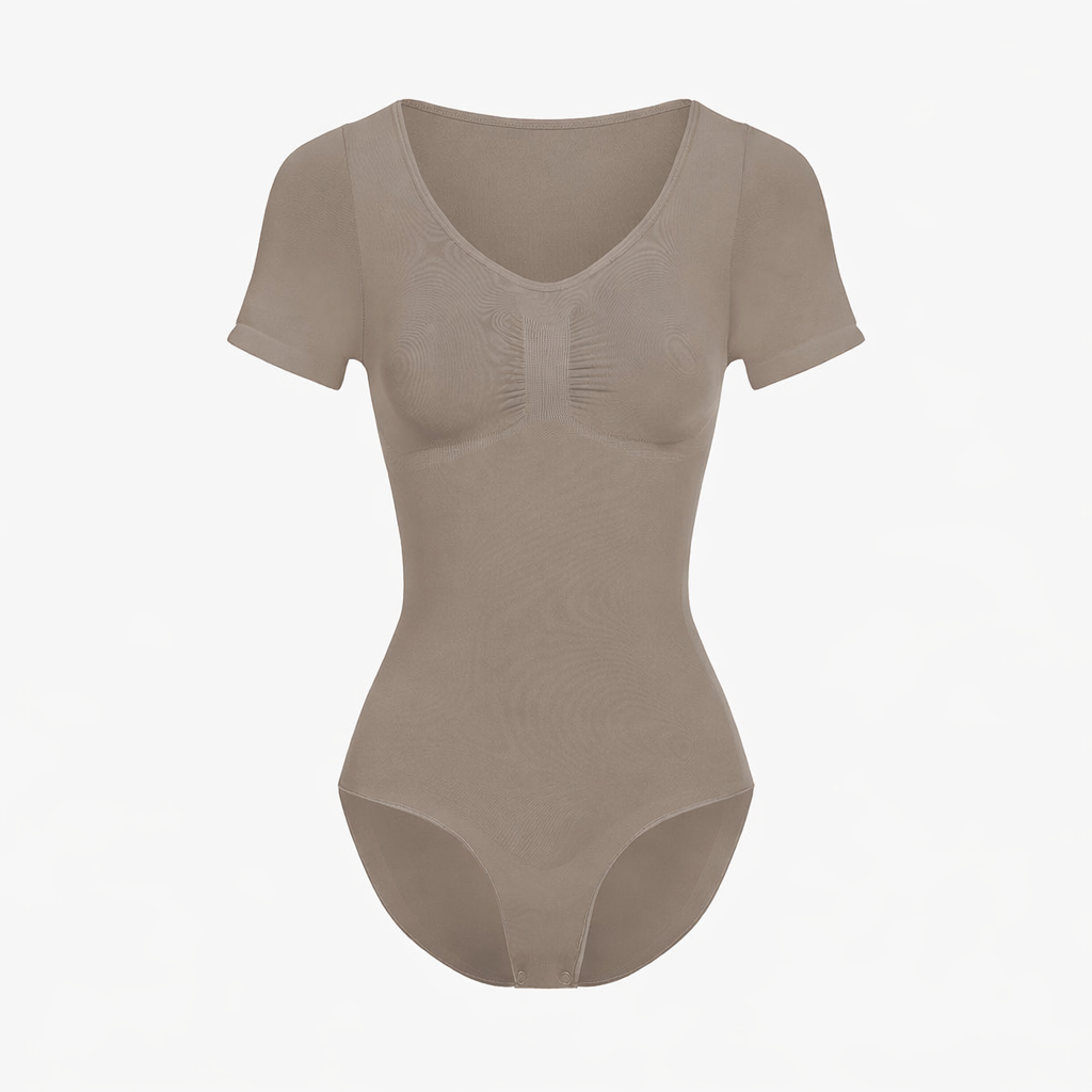 T-shirt bodysuit sculpting shapewear with briefs