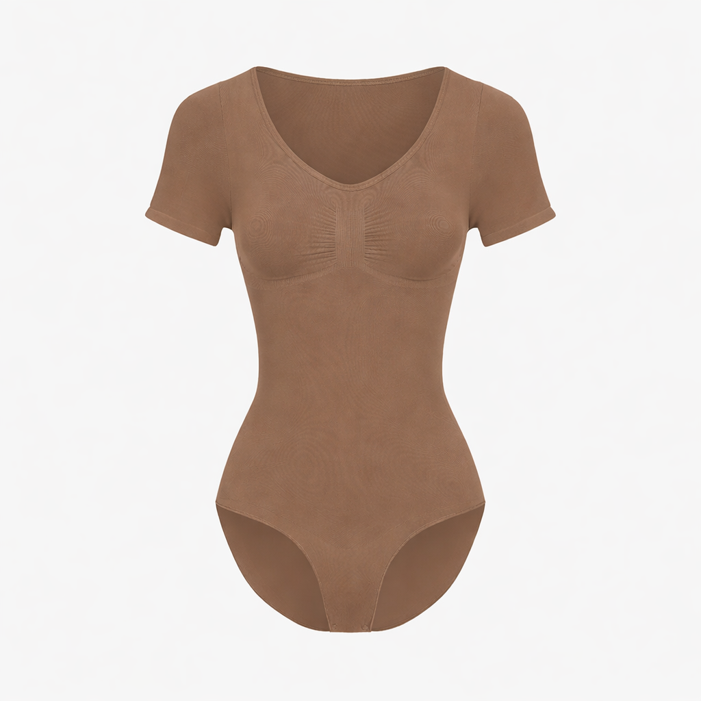 T-shirt bodysuit sculpting shapewear with briefs