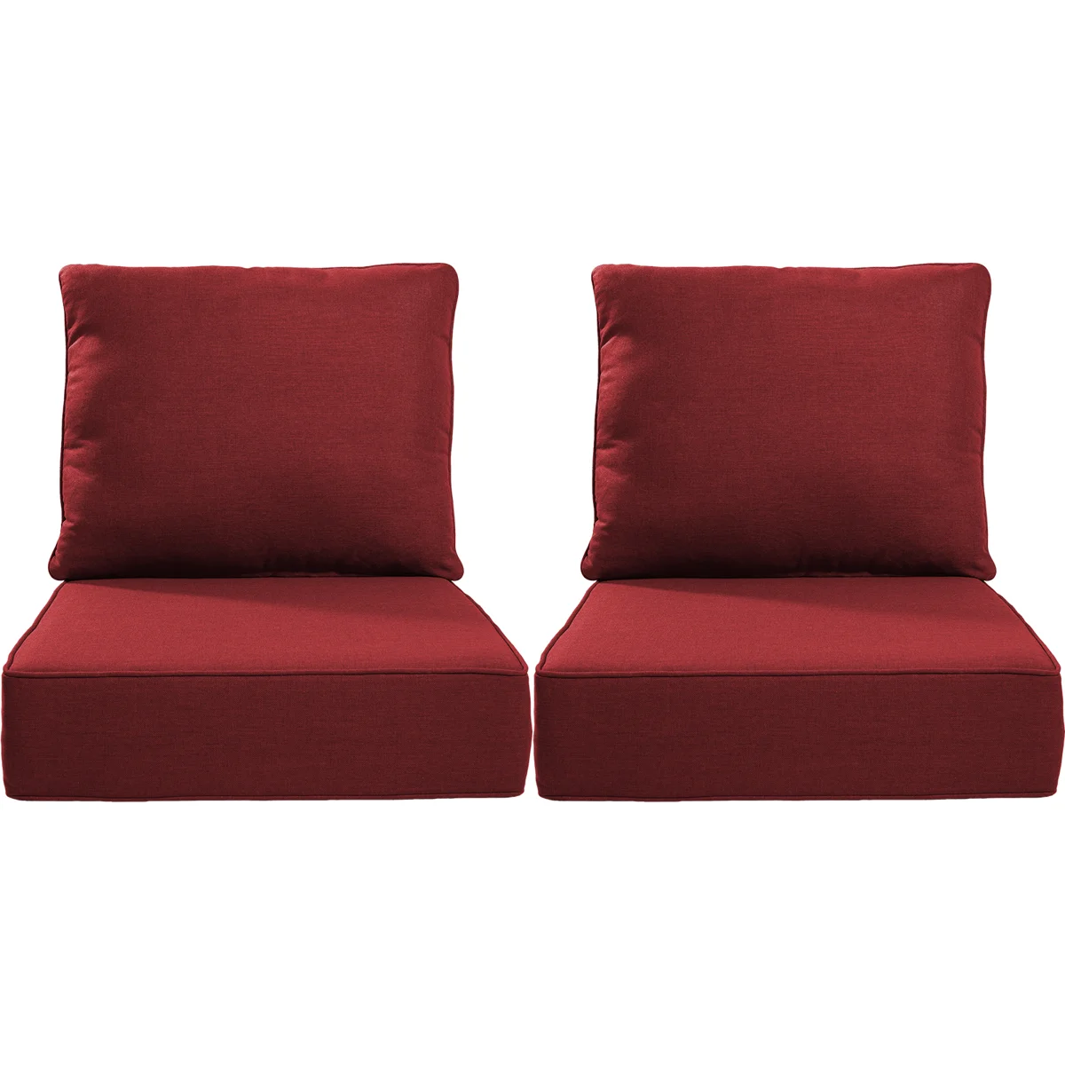 Weather-Resistant Outdoor Patio Chair Cushion Set, UV & Fade Resistant Polyester Seat and Back Cushions, Soft Support for Indoor & Outdoor Furniture