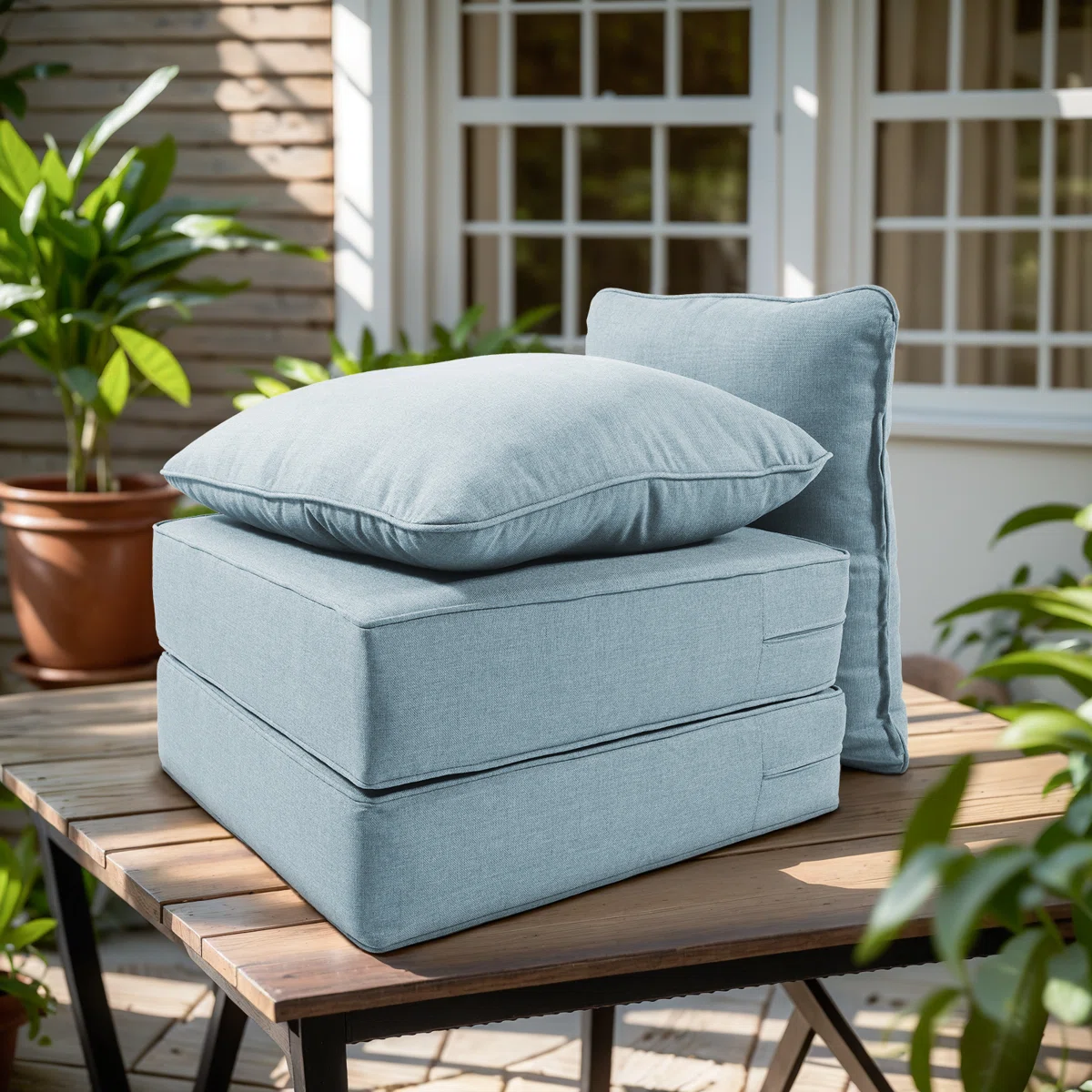 Weather-Resistant Outdoor Patio Chair Cushion Set, UV & Fade Resistant Polyester Seat and Back Cushions, Soft Support for Indoor & Outdoor Furniture