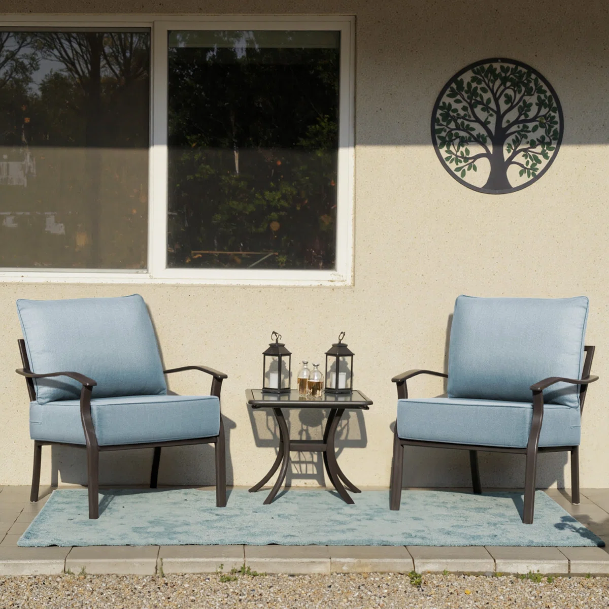 Weather-Resistant Outdoor Patio Chair Cushion Set, UV & Fade Resistant Polyester Seat and Back Cushions, Soft Support for Indoor & Outdoor Furniture