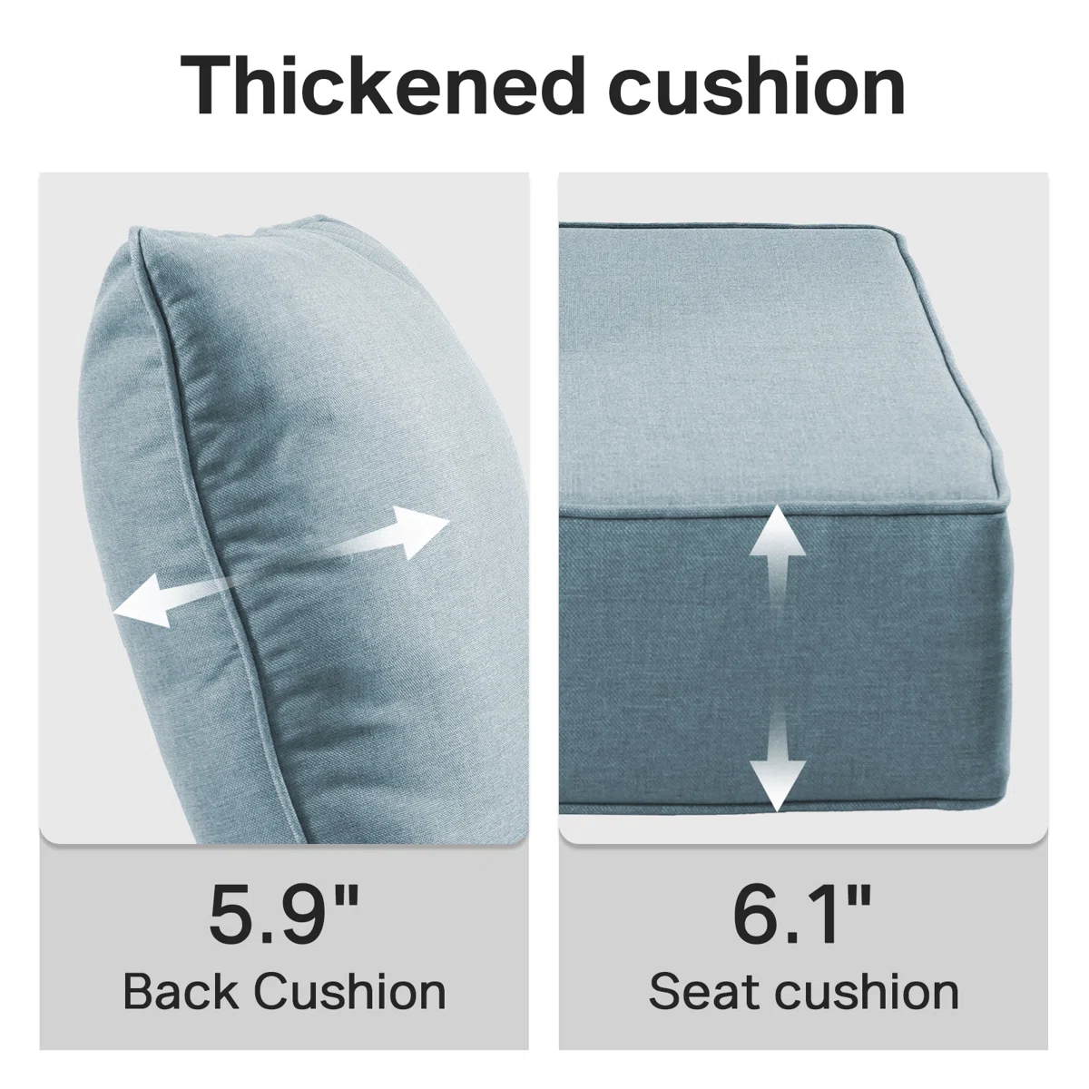 Weather-Resistant Outdoor Patio Chair Cushion Set, UV & Fade Resistant Polyester Seat and Back Cushions, Soft Support for Indoor & Outdoor Furniture
