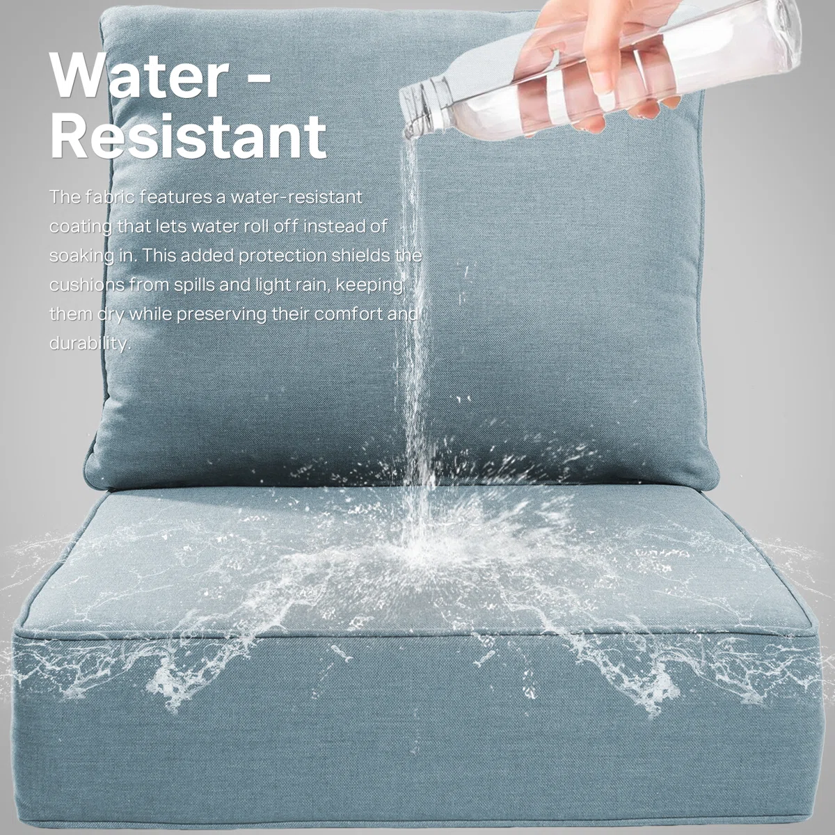 Weather-Resistant Outdoor Patio Chair Cushion Set, UV & Fade Resistant Polyester Seat and Back Cushions, Soft Support for Indoor & Outdoor Furniture