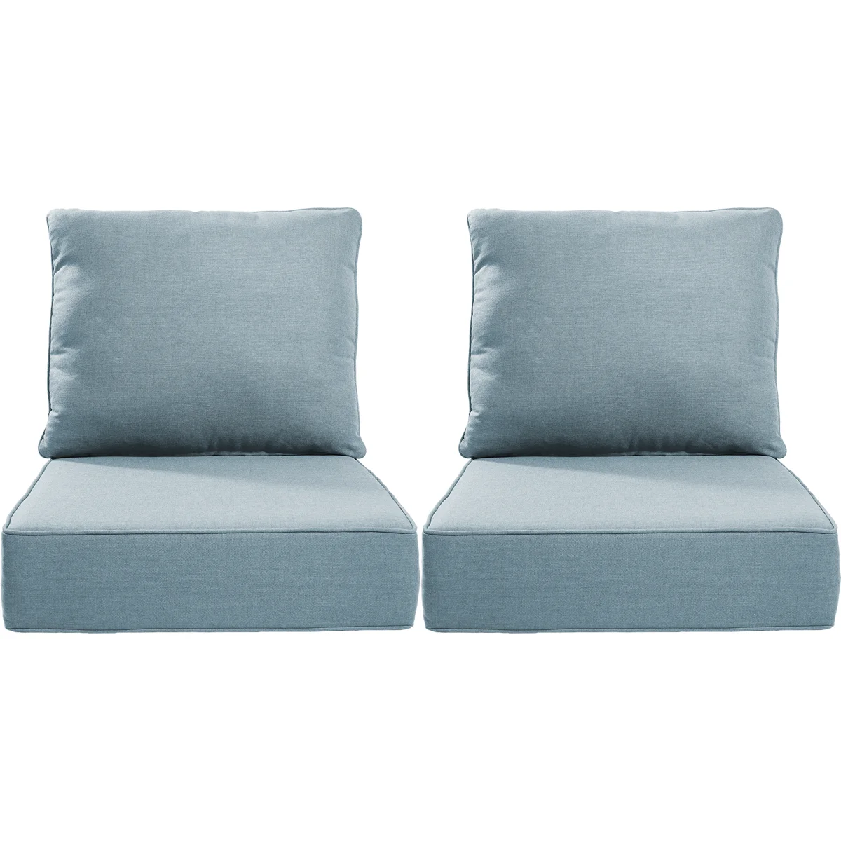 Weather-Resistant Outdoor Patio Chair Cushion Set, UV & Fade Resistant Polyester Seat and Back Cushions, Soft Support for Indoor & Outdoor Furniture