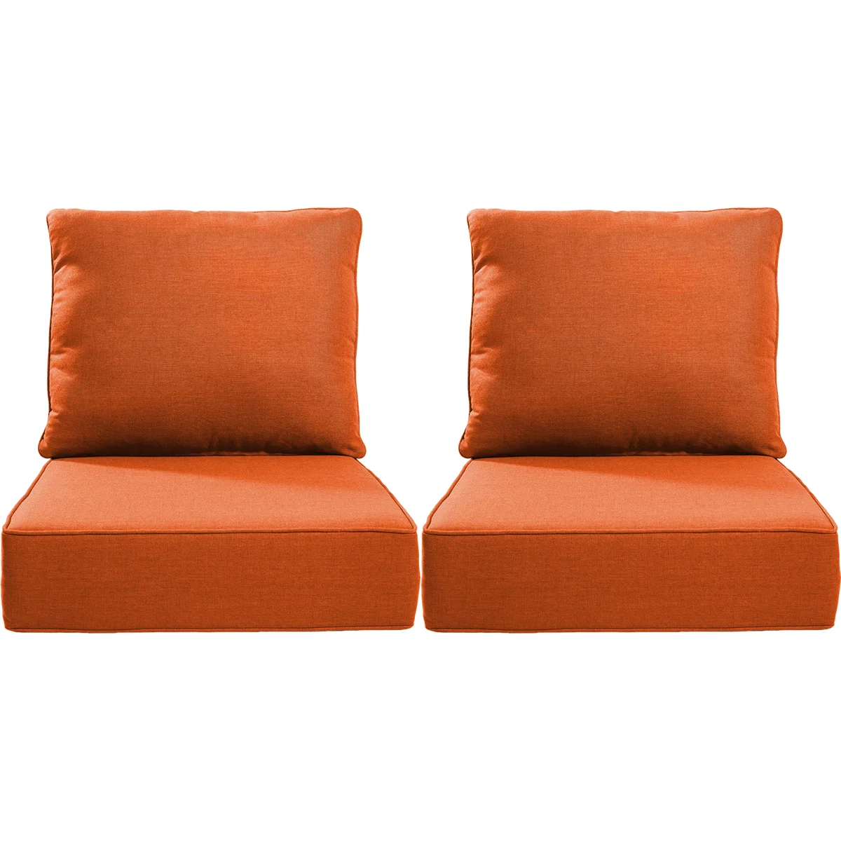 Weather-Resistant Outdoor Patio Chair Cushion Set, UV & Fade Resistant Polyester Seat and Back Cushions, Soft Support for Indoor & Outdoor Furniture