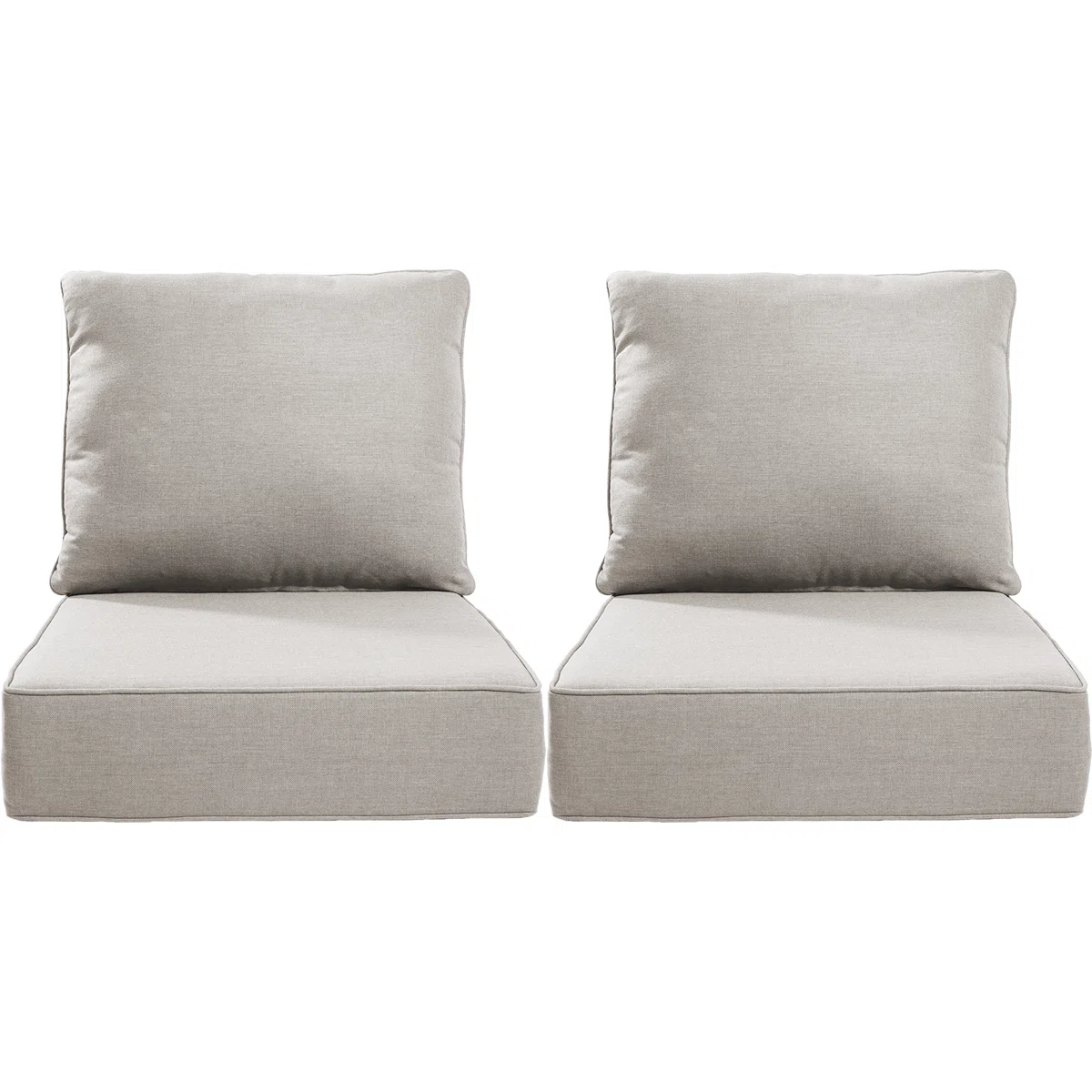 Weather-Resistant Outdoor Patio Chair Cushion Set, UV & Fade Resistant Polyester Seat and Back Cushions, Soft Support for Indoor & Outdoor Furniture
