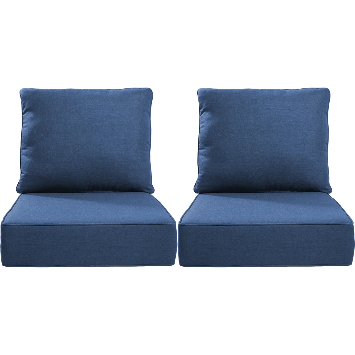 Weather-Resistant Outdoor Patio Chair Cushion Set, UV & Fade Resistant Polyester Seat and Back Cushions, Soft Support for Indoor & Outdoor Furniture