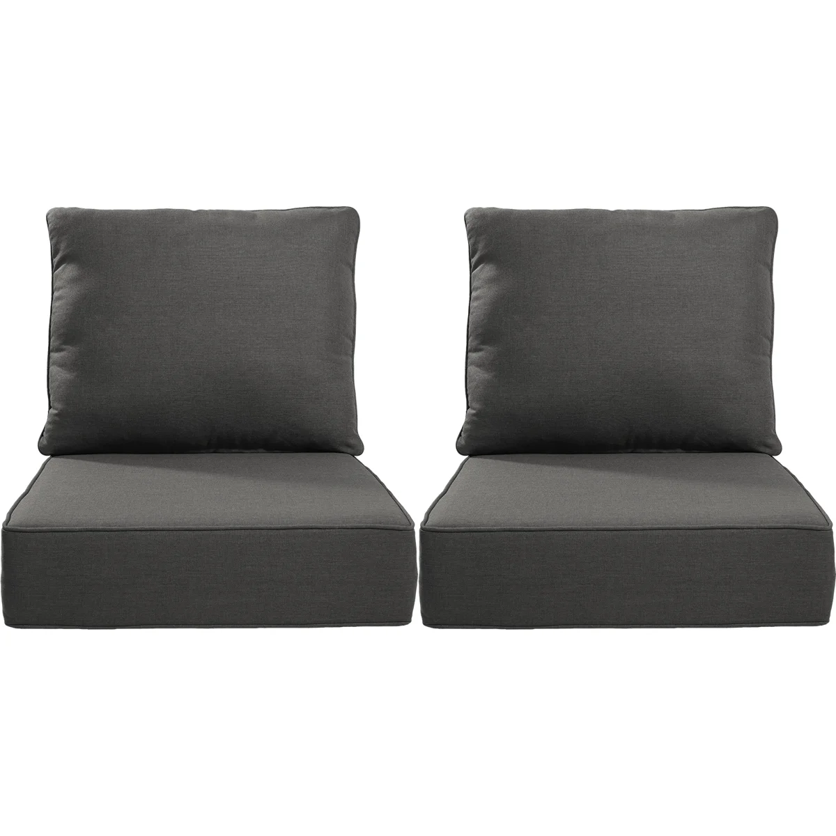 Weather-Resistant Outdoor Patio Chair Cushion Set, UV & Fade Resistant Polyester Seat and Back Cushions, Soft Support for Indoor & Outdoor Furniture