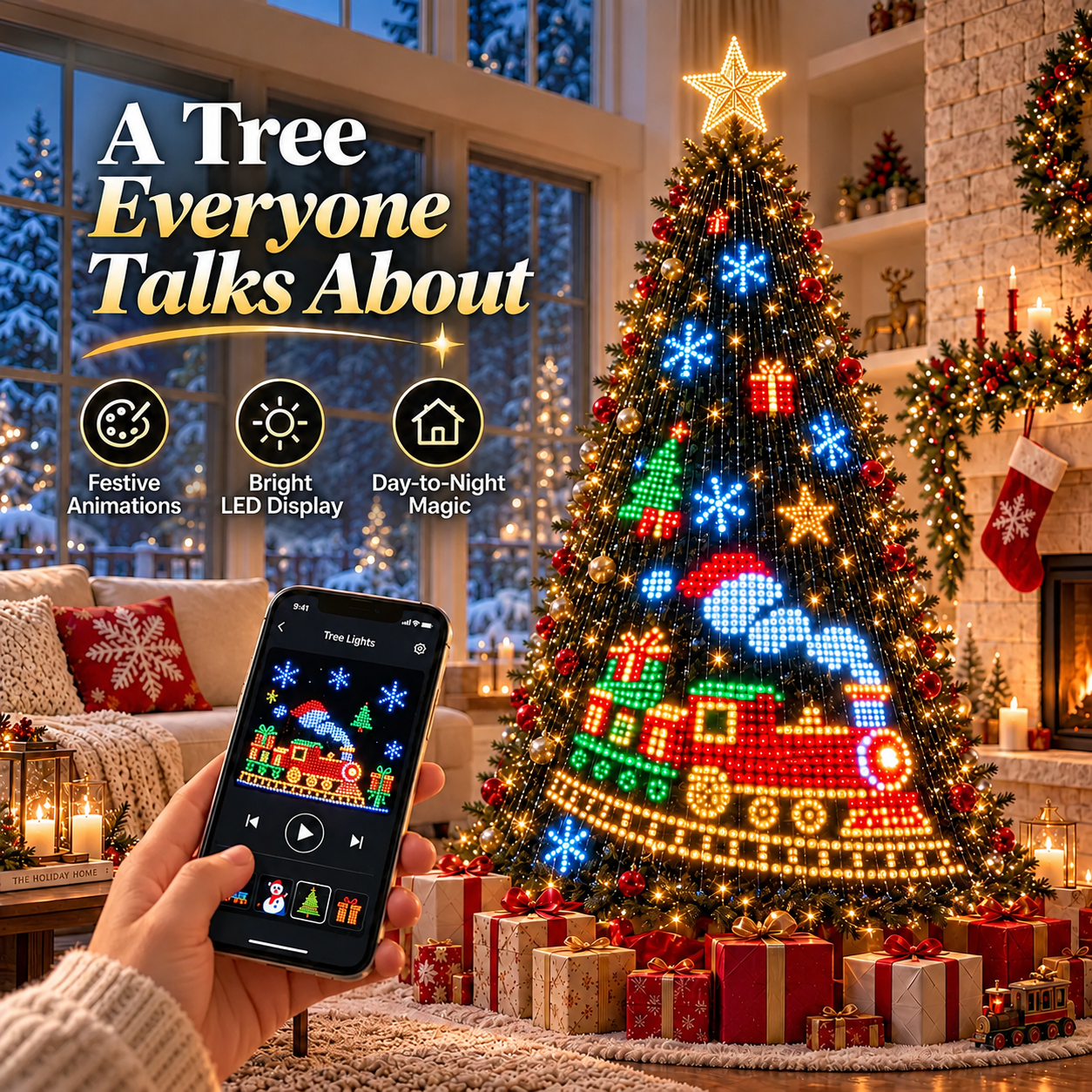 ✨ Smart RGB LED Christmas Tree with App & Music Sync Control 🎄
