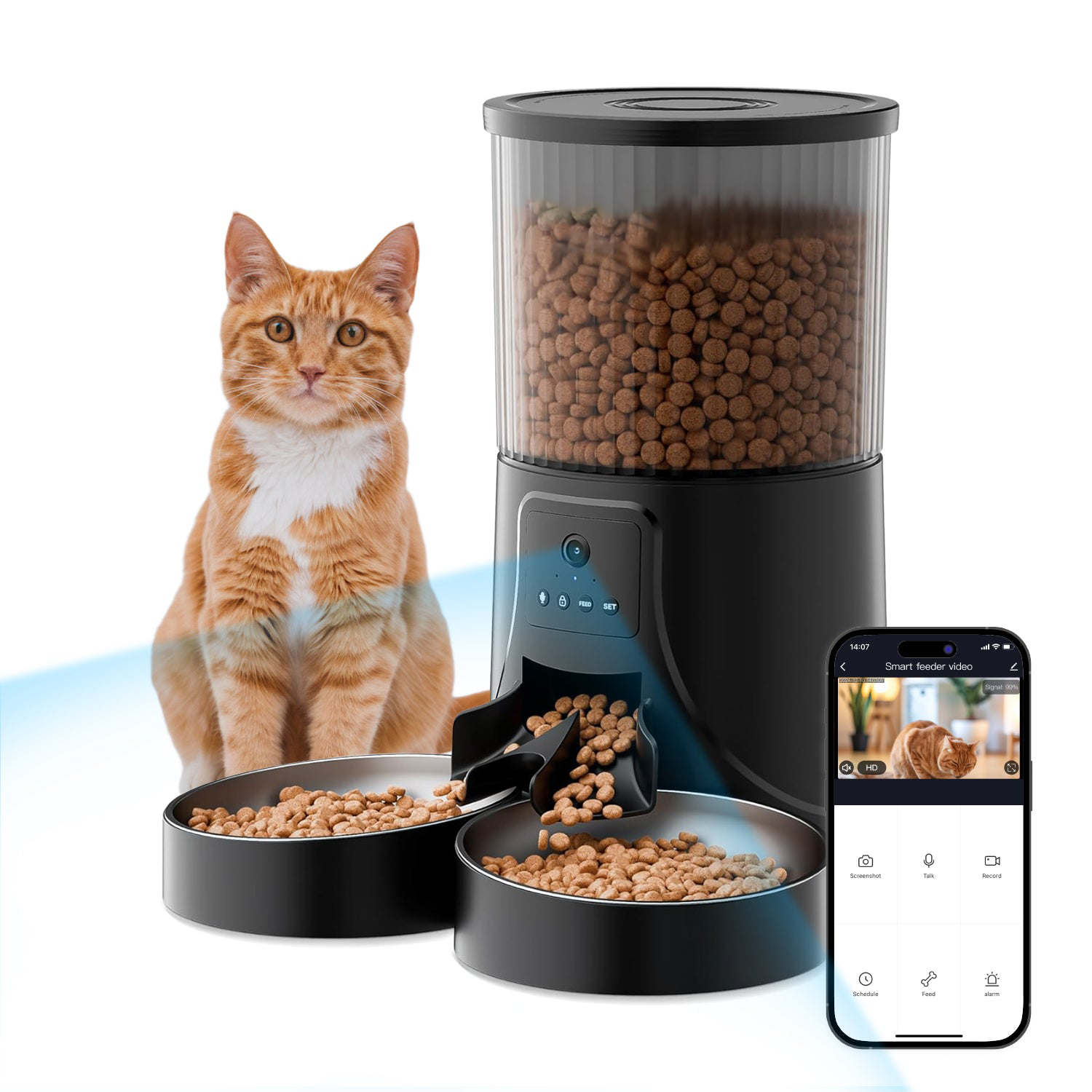 Smart Automatic Pet Feeder – WiFi & Camera Variants