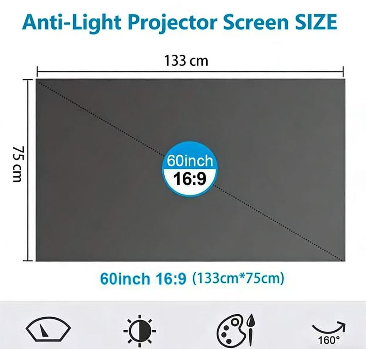 Anti-light Compatible 4K Screen (16:9)🎥✨