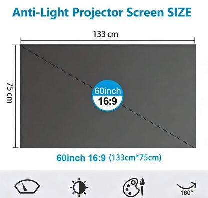 Anti-light Compatible 4K Screen (16:9)🎥✨