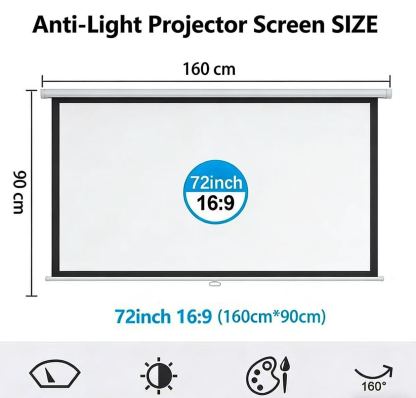 Anti-light Compatible 4K Screen (16:9)🎥✨