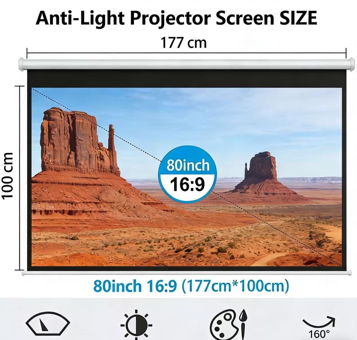 Anti-light Compatible 4K Screen (16:9)🎥✨