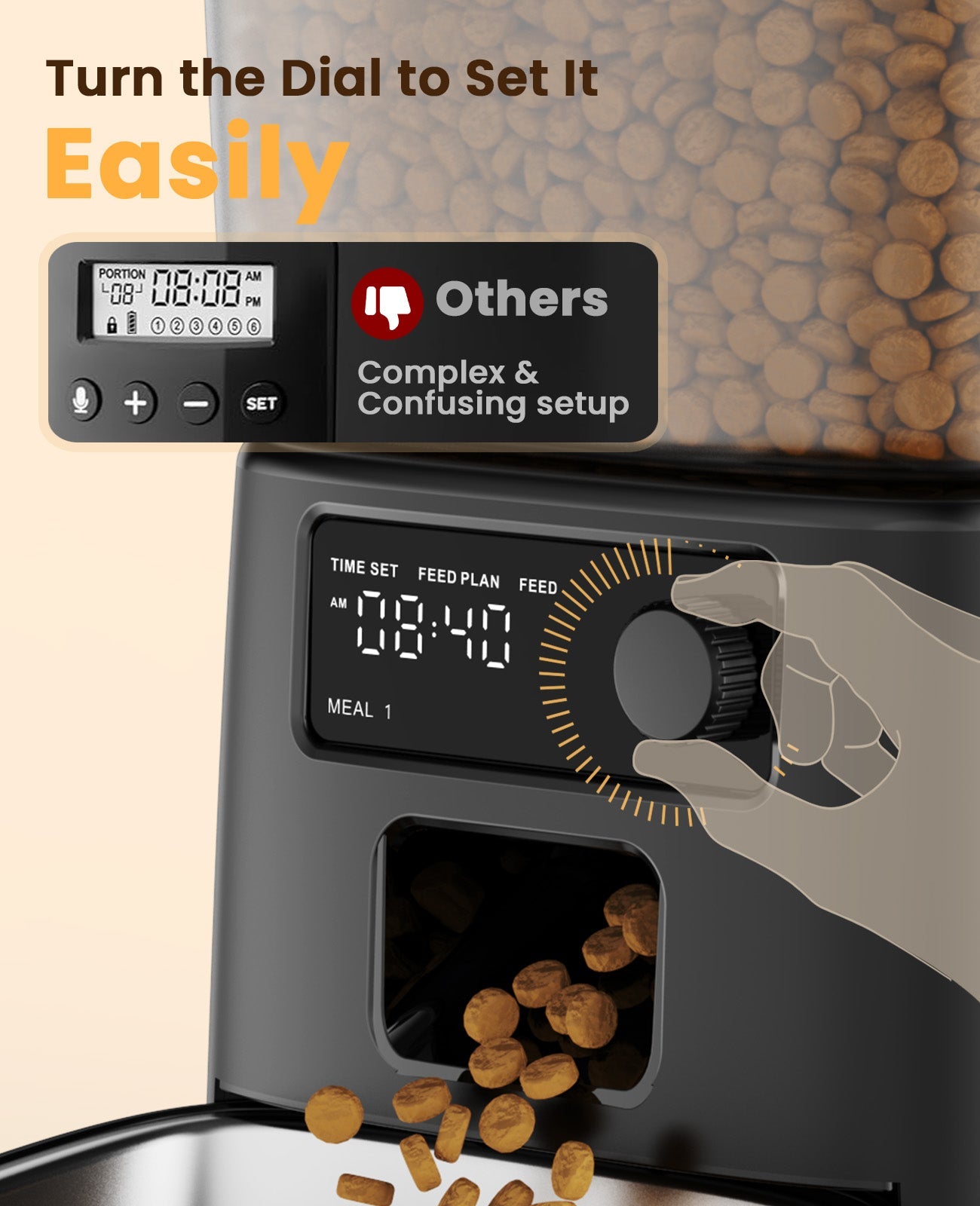 Oneisall 3.5L Automatic Cat Feeder with APP Control & 2.4G Wi-Fi